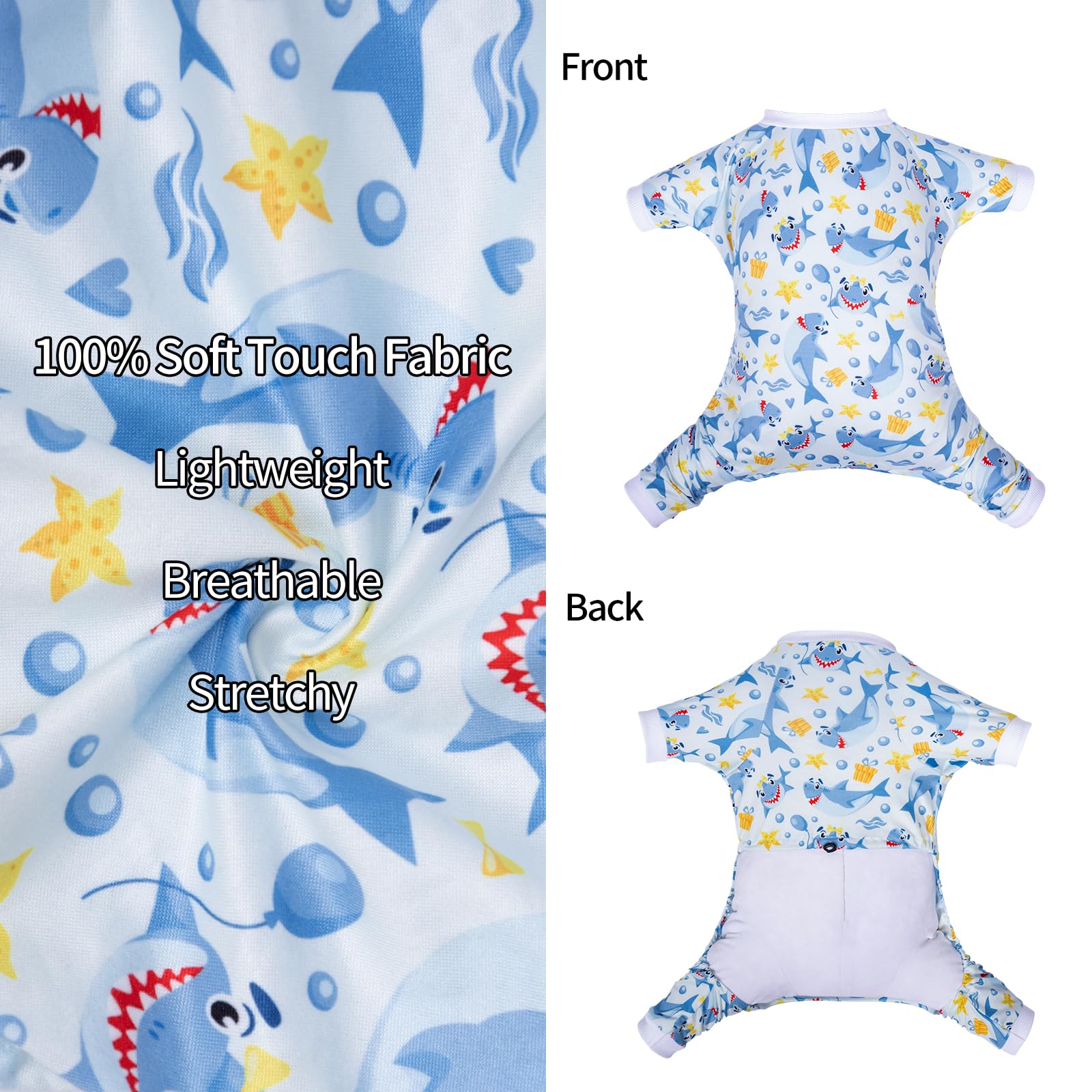 Cutebone Small Dog Pajamas Shirt Stretchy Summer Puppy Pjs Soft Cat Onesies Pet Clothes For Daily Wear Da23M