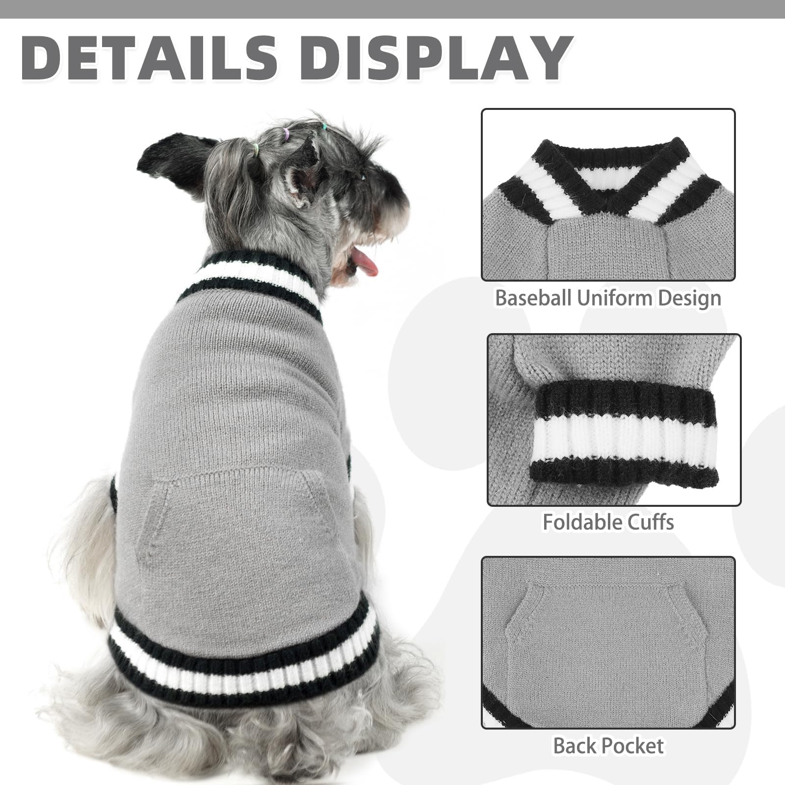 Kooltail Small Dog Sweater Winter Clothes - Knitwear Soft Cold Weather Coat With Pocket, Pet Fleece Sweatshirt Shirt Pullover Ou