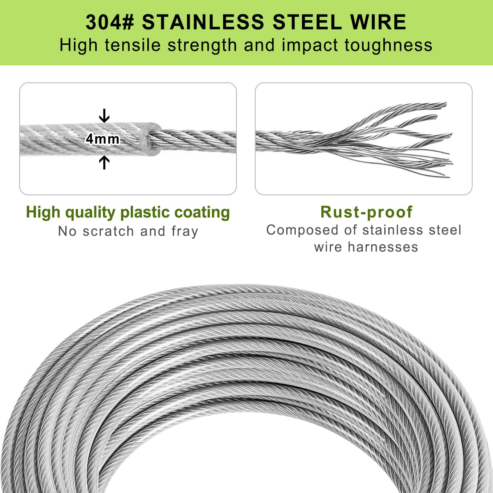 Lifeswell Dog Tie Out Cable And Stake, 50Ft Chew Proof Stainless Steel Cable, 15'' Heavy Duty Dog Anchor For Dogs Up To 125Lbs,