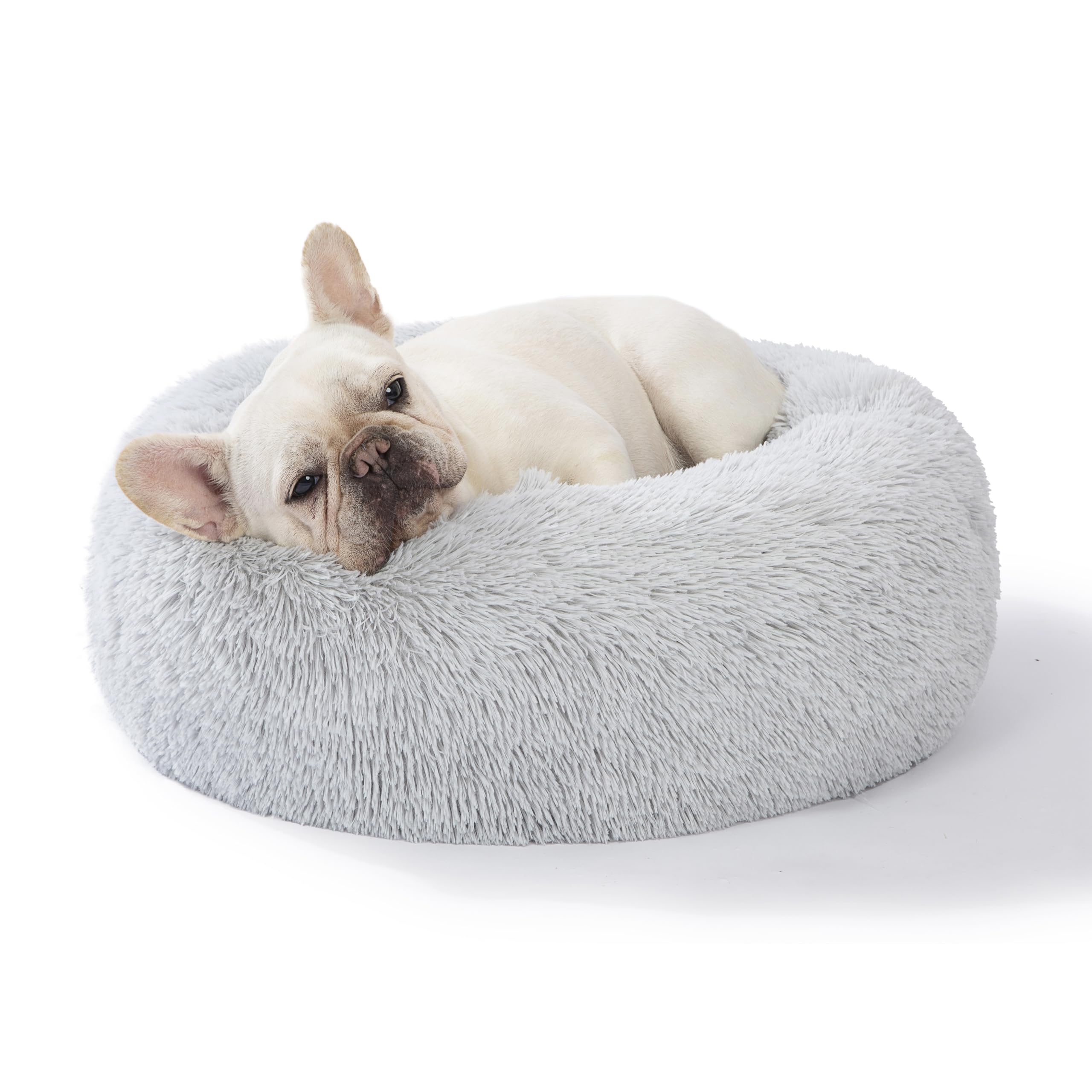 Savfox Calming Dog Bed, Anti Anxiety Dog Bed, Plush Donut Dog Bed For Small Dogs