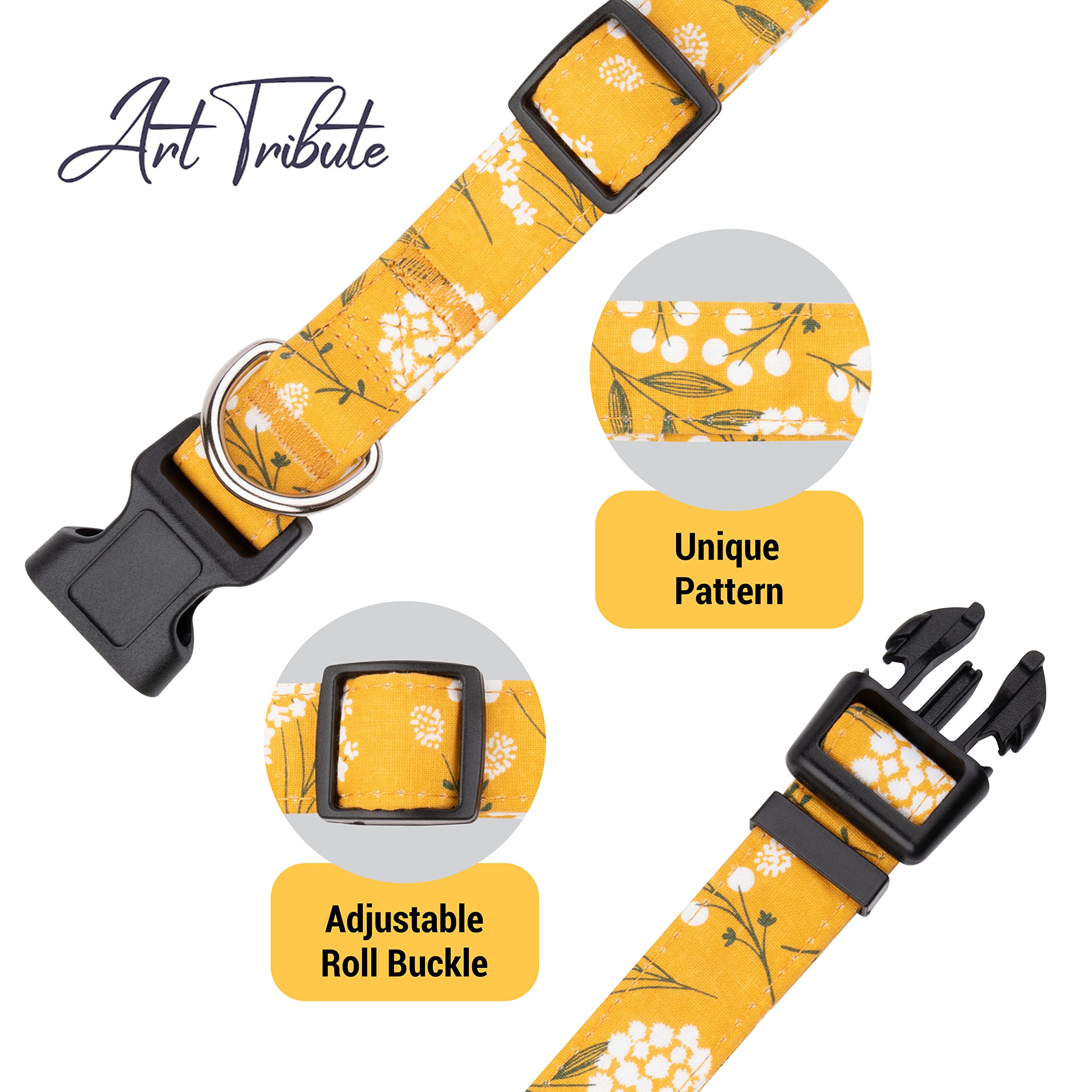 Dog Collar For Small Medium & Large Dogs - Heavy Duty Cotton, Long-Lasting, Adjustable And Durable Quick Release Collars Holiday