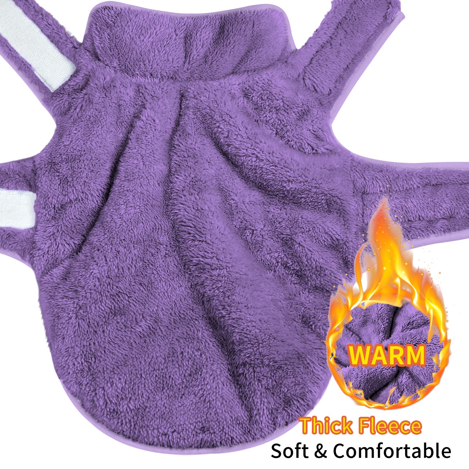 Malier Reversible Fleece Dog Coat, Windproof & Warm, Perfect For Cold Weather & Snow, Available In Purple For Small To Large Dog