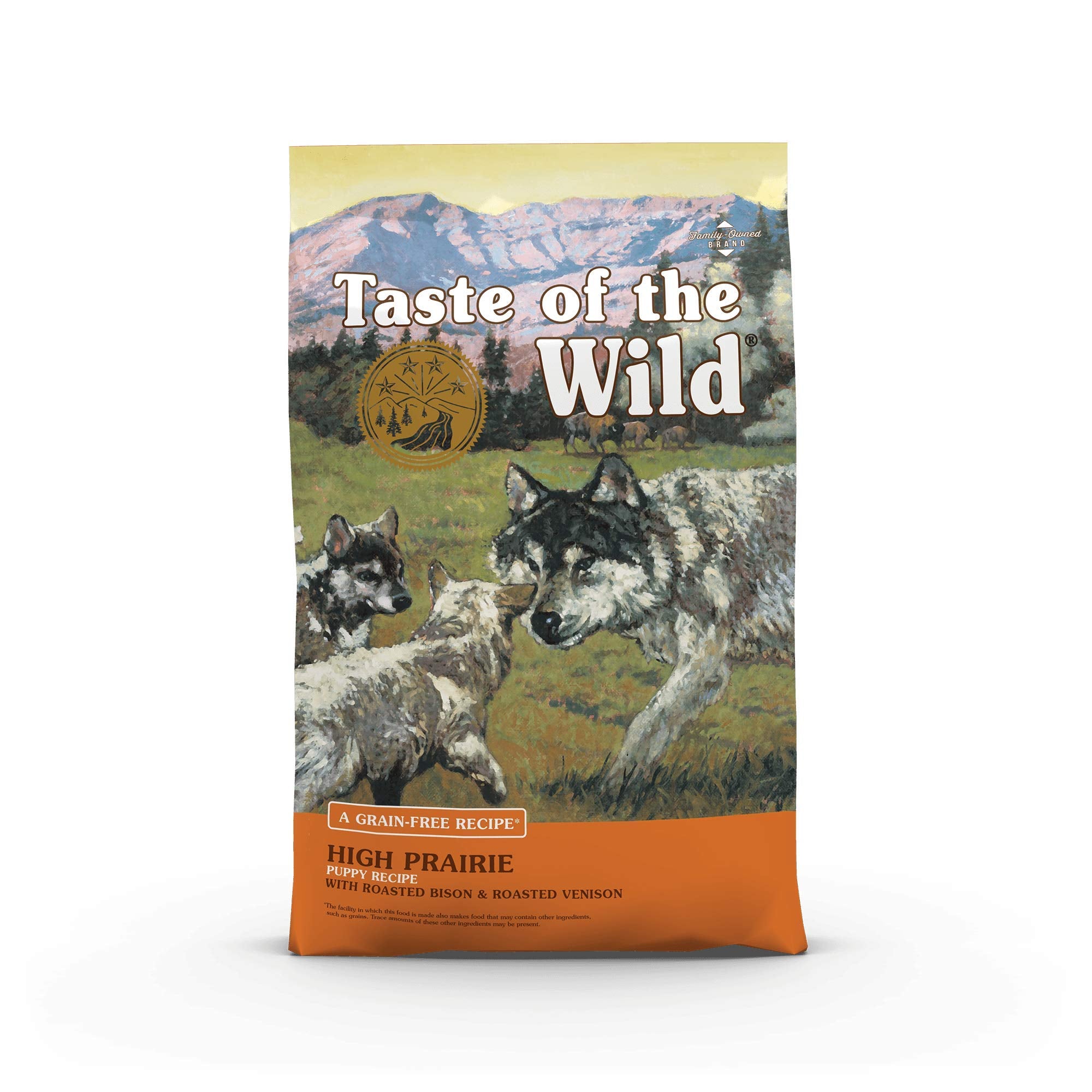 Taste of the Wild Grain Free High Protein Real Meat Recipe High Prairie Puppy Premium Dry Dog Food, 5lb
