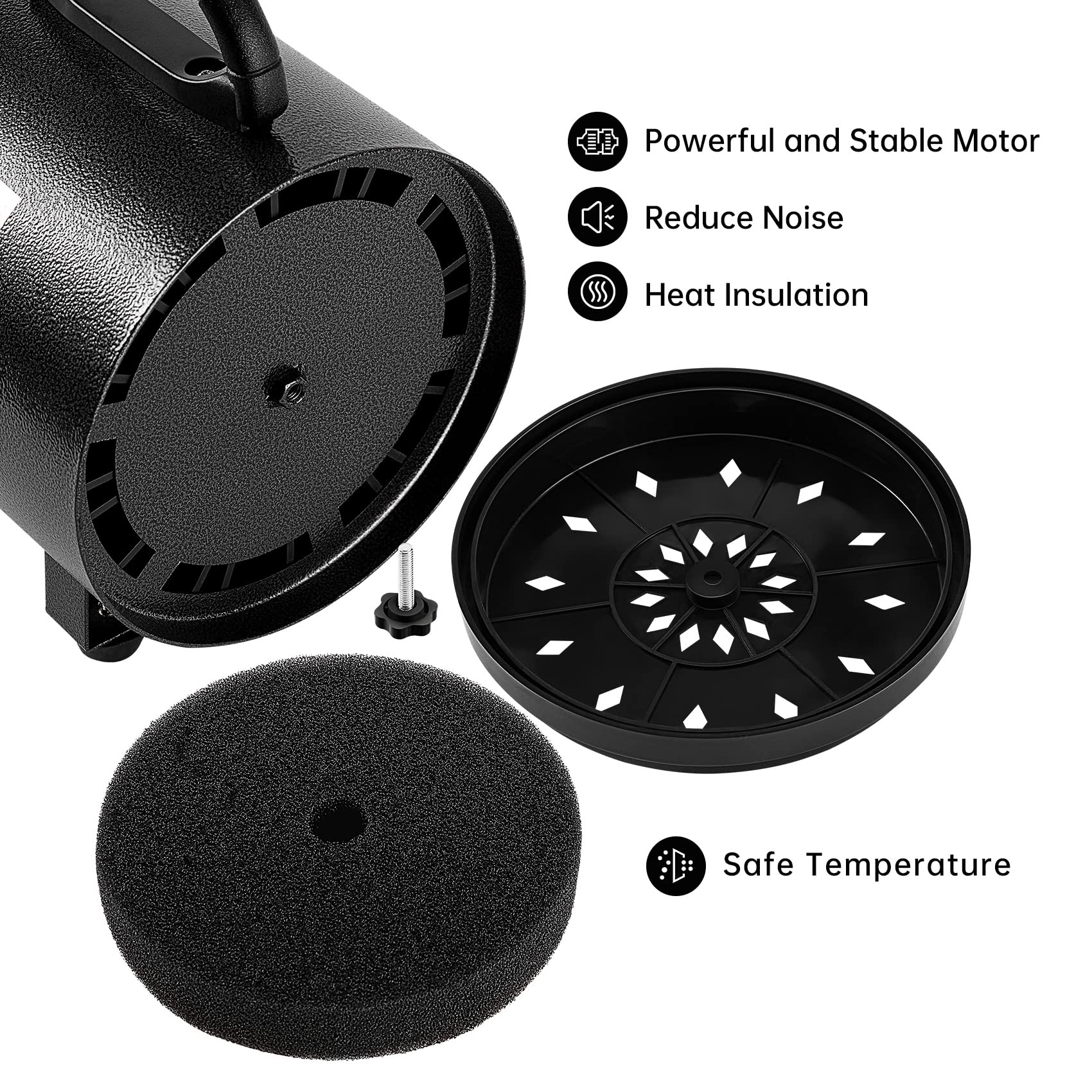 Nestroad Dog Dryer, 4.3Hp/3200W High Velocity Pet Hair Dryer, Stepless Adjustable Speed, Quick-Drying, Reduce Noise & Heat Insulation, 4 Nozzles And A Brush, Black