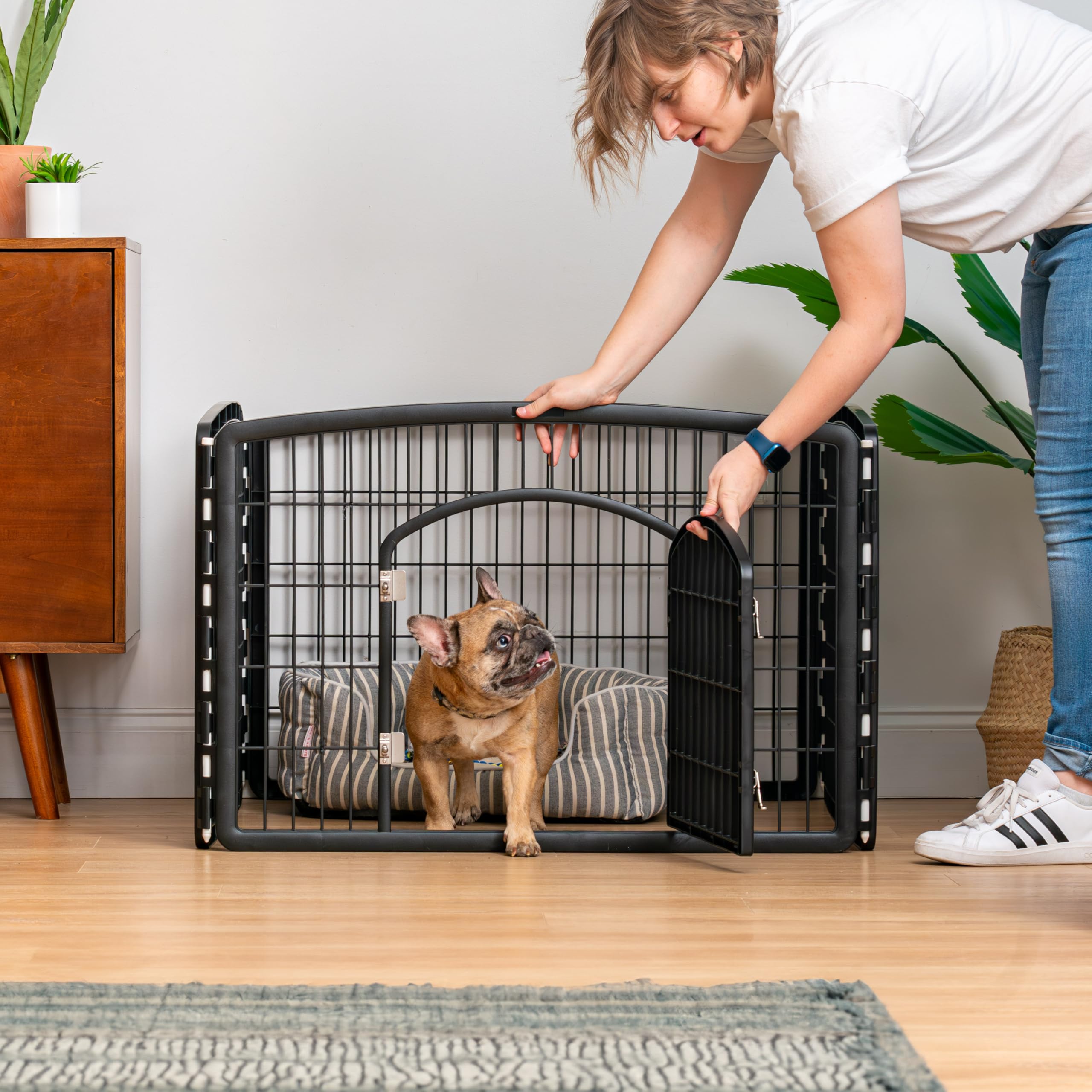 IRIS USA 24 2-Panel Add-On Panels, Pet Dog Puppy Playpen, Foldable, Customizable, Black