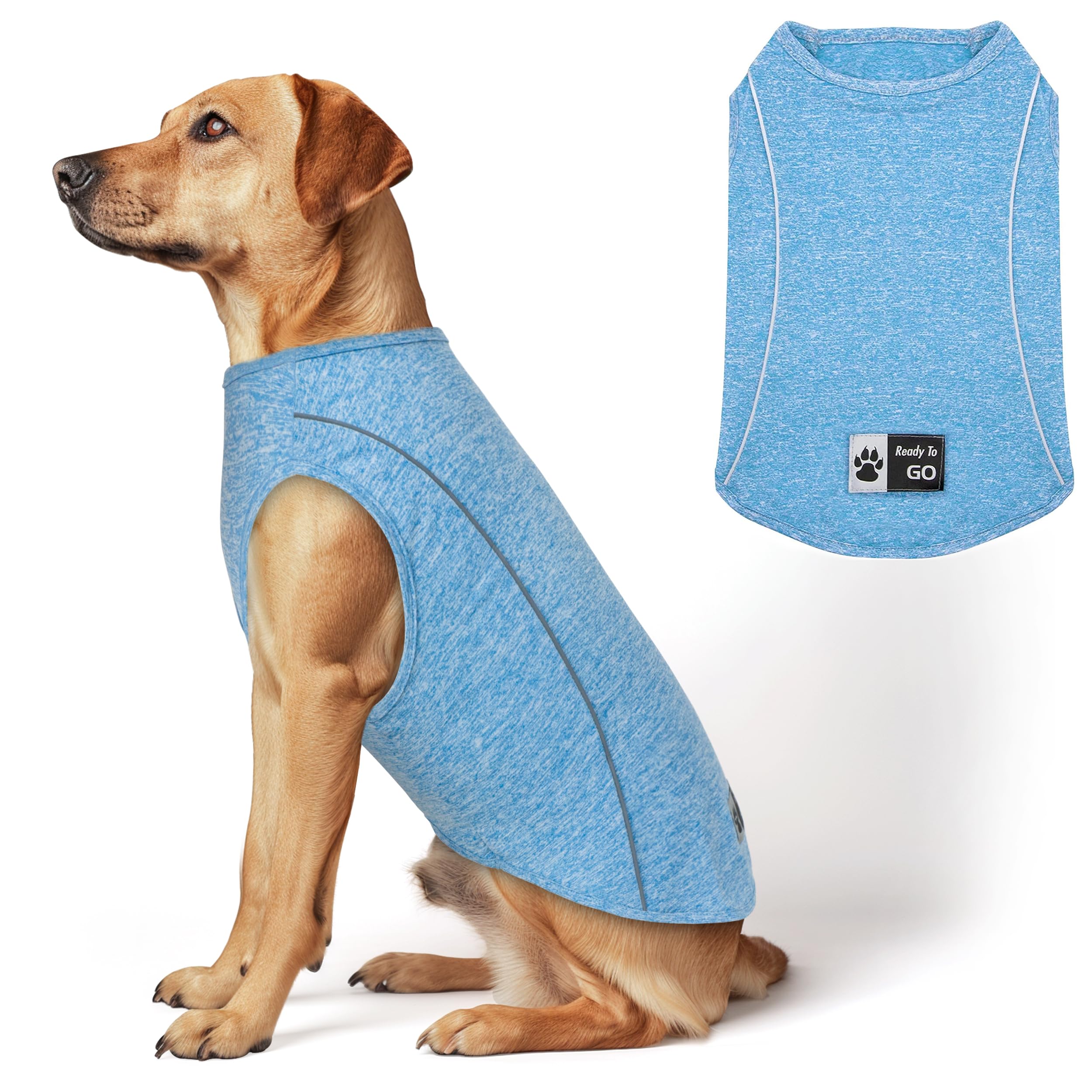 Kyeese Dog Shirt Medium Dog Quick Dry Soft Breathable Dog T-Shirt With Reflective Stripe Lightweight Tank Top Summer Sleeveless 