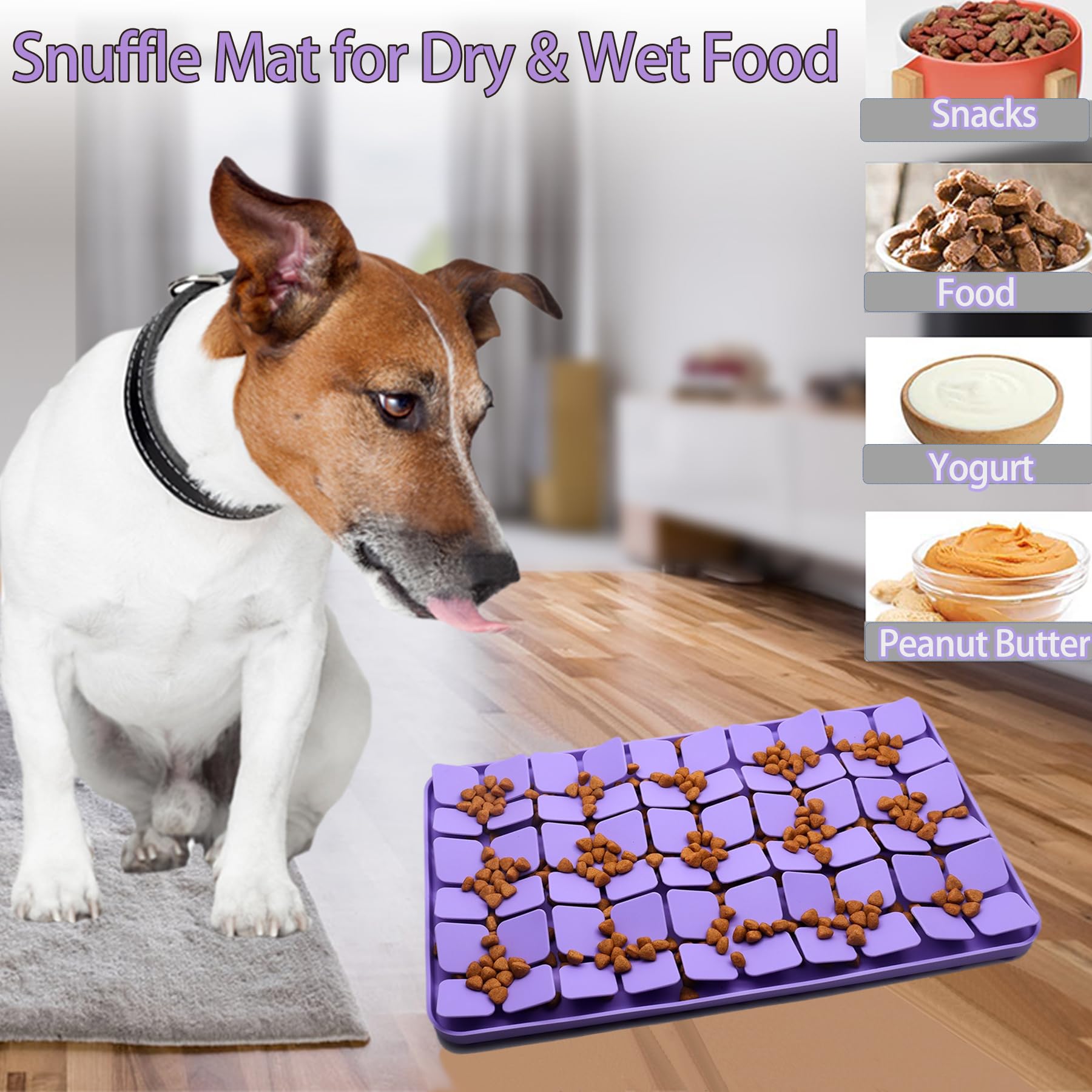 Femont Silicone Snuffle Mat for Small Medium Dogs,Slow Feeder Lick Mat for Pet Slow Down Eating,Encourages Natural Foraging Skil