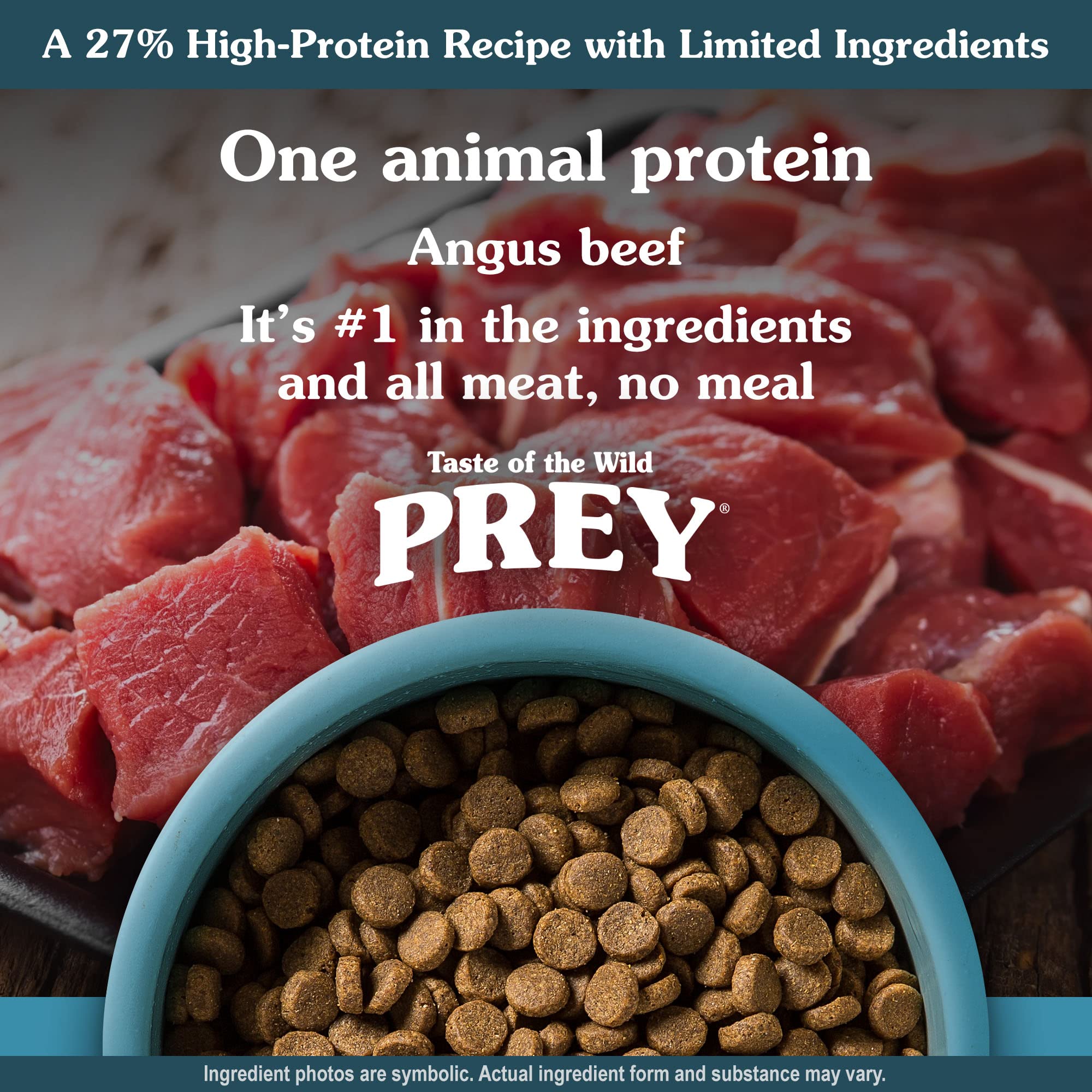 Taste of the Wild PREY  Real Meat High Protein Limited Ingredient Dry Dog Food Grain-Free Recipe Made with Premium Real Ingredie