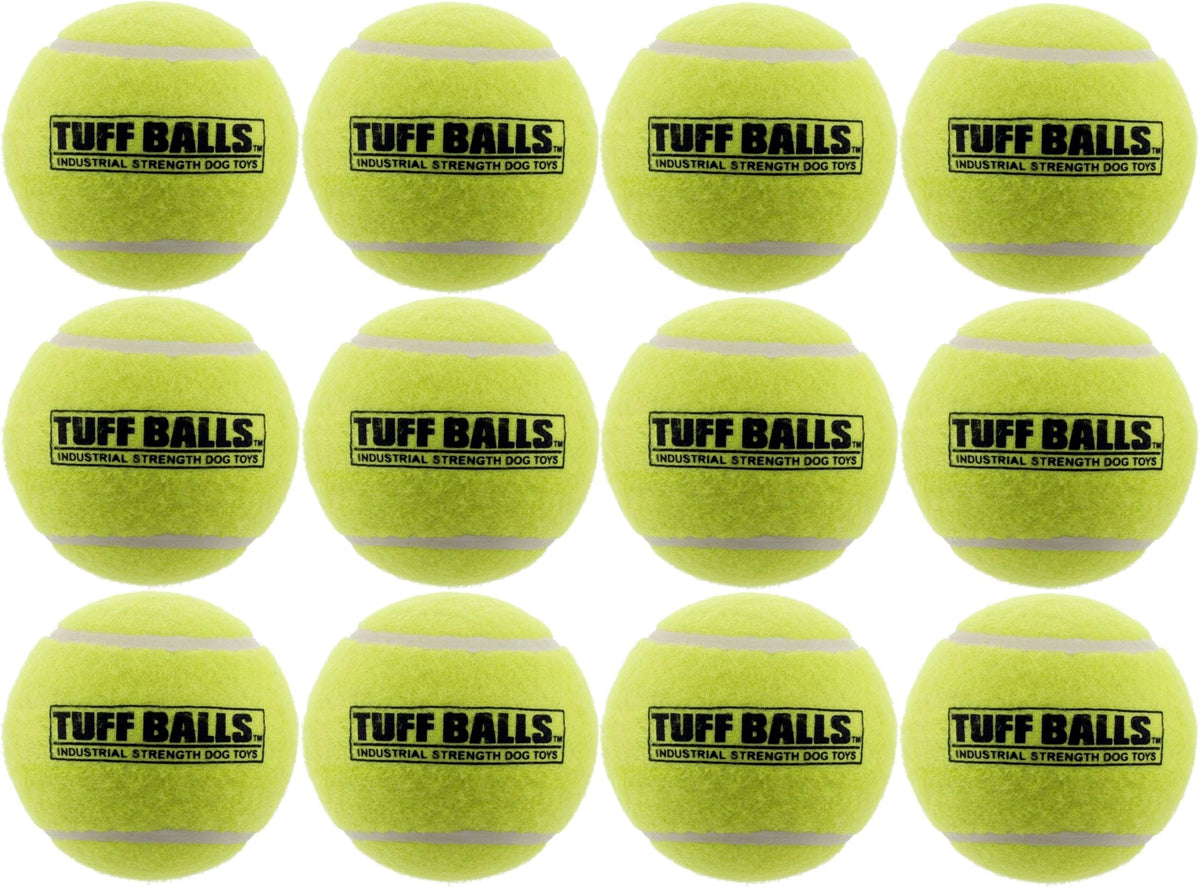 Petsport Usa 4' Giant Tuff Balls For Large Dogs [Pet Safe Non-Toxic Industrial Strength Tennis Balls For Exercise, Play Time & Dog Training](12 Pack)