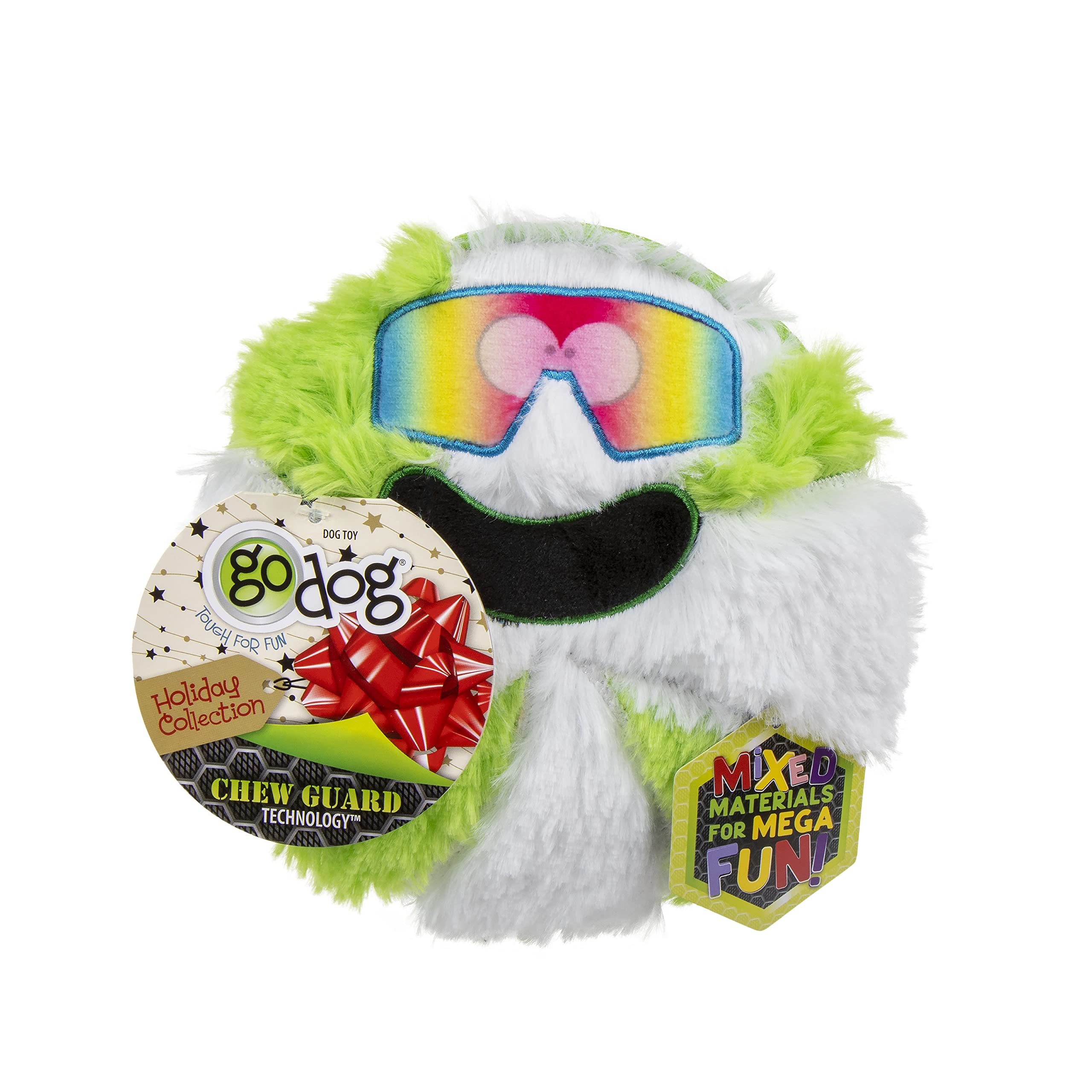 goDog Squeaky Dog Toy - TPE-Plush, Chew Guard Technology, One Size, Cool Mint, Model 74016