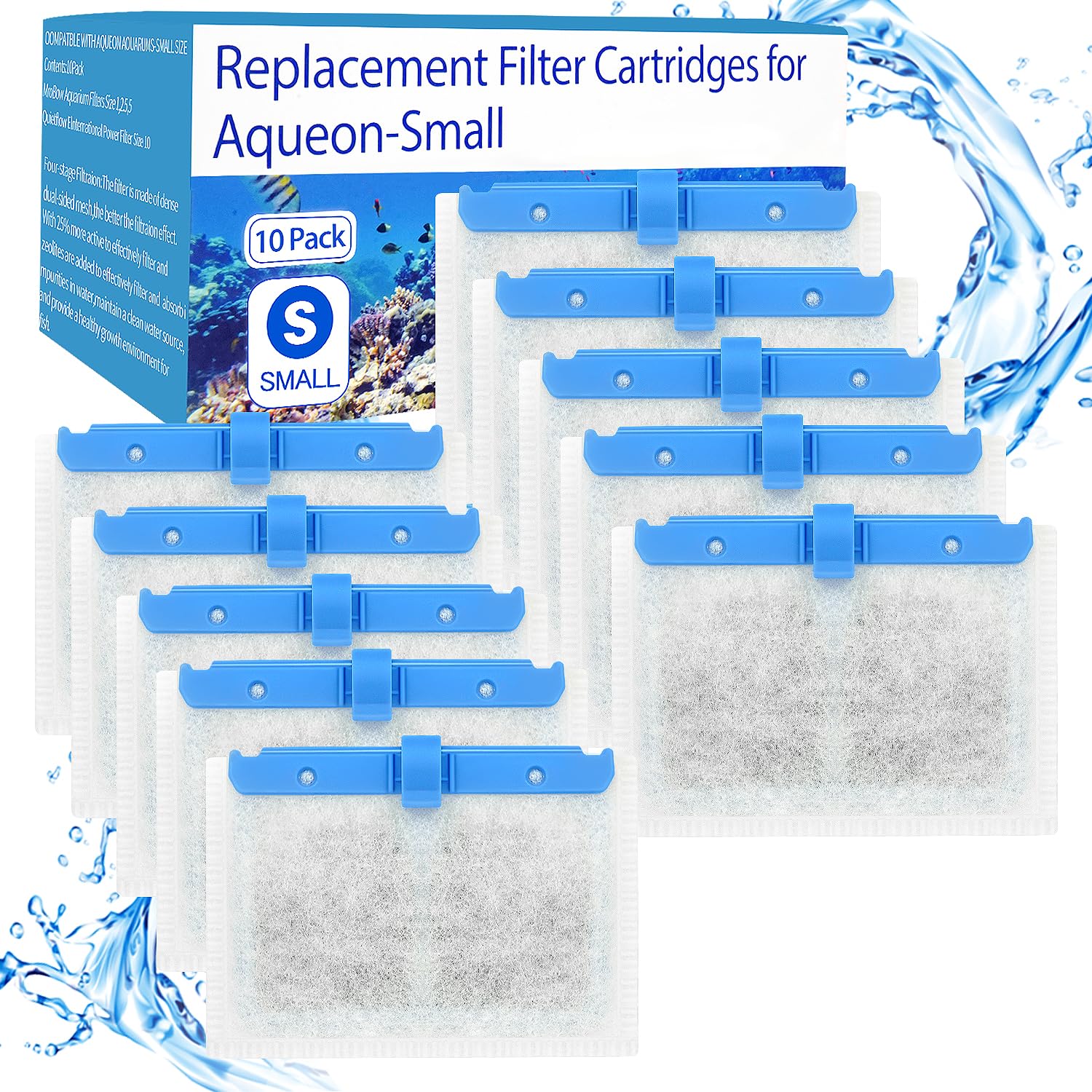 10 Pack Small Replacement Filters Cartridges For Aqueon Quietflow,Replacement Filter Cartridges For Aqueon Quietflow With More A
