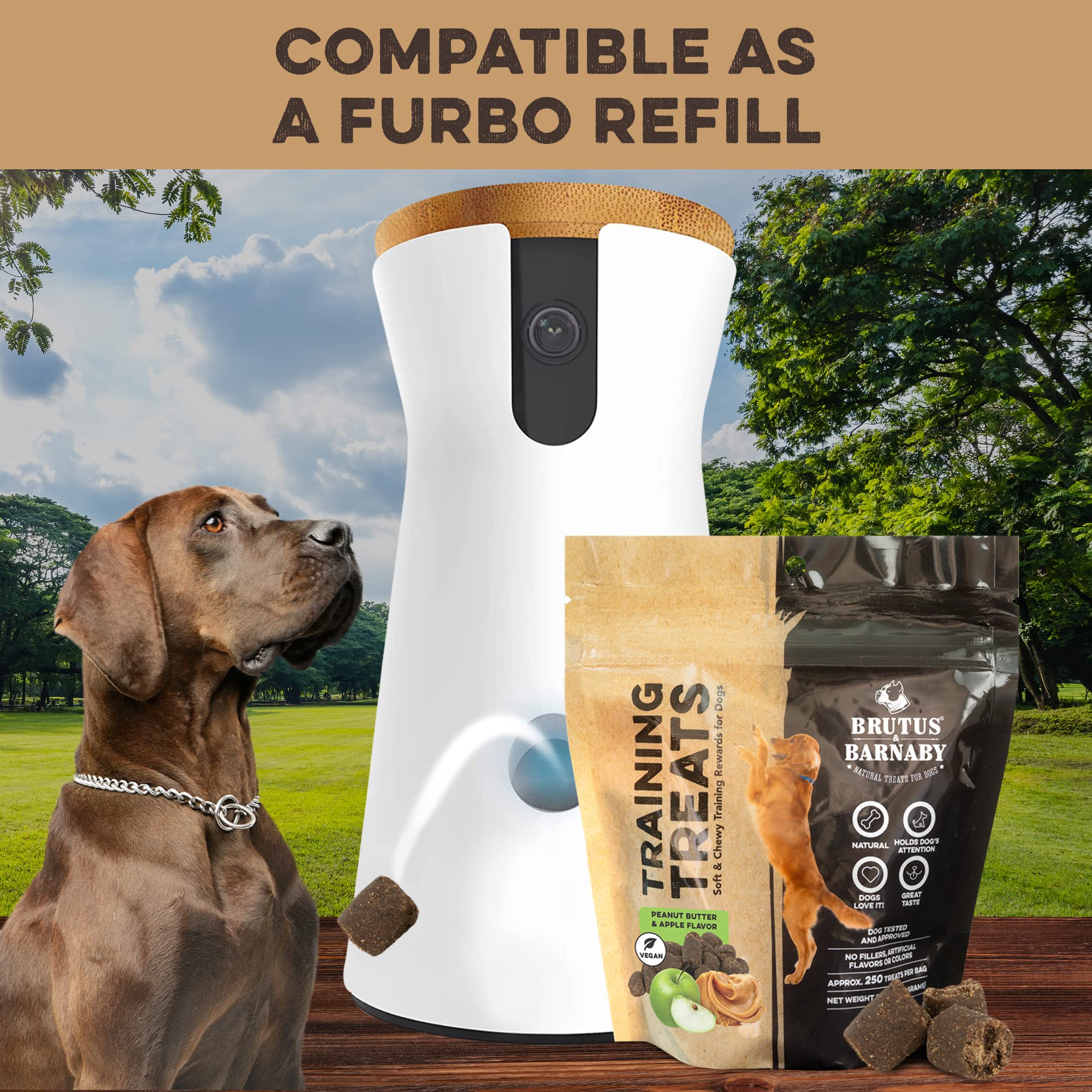 BRUTUS & BARNABY Training Treats for Dogs - Peanut Butter & Apple - All-Natural Healthy Low Calorie Vegan Treat - Great to Use f