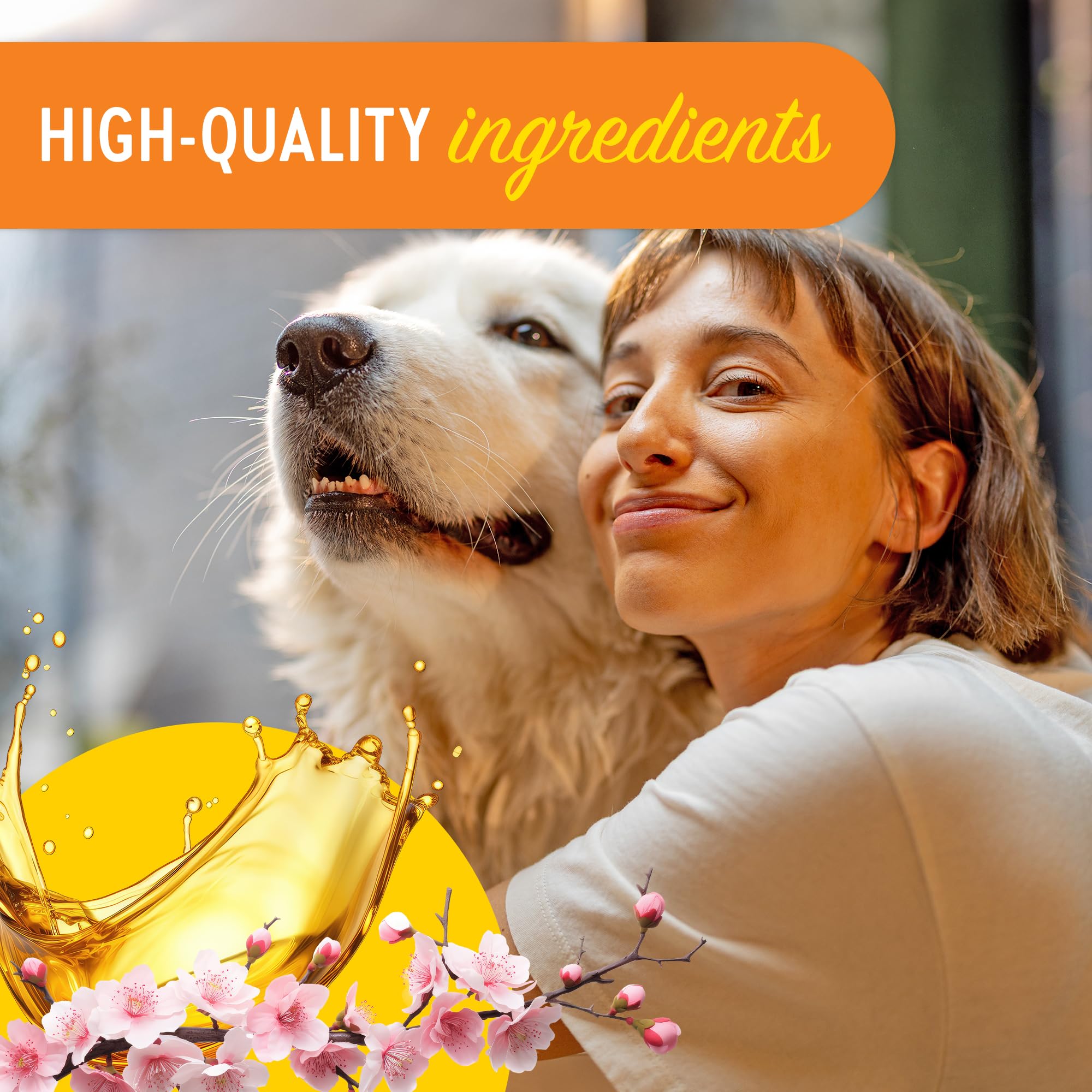 Essential Fatty Acid (Efa) Deodorizing Shampoo For Dogs And Pets (12Oz) - Cherry Blossom Scent | Soothing Shampoo Rich With Mois