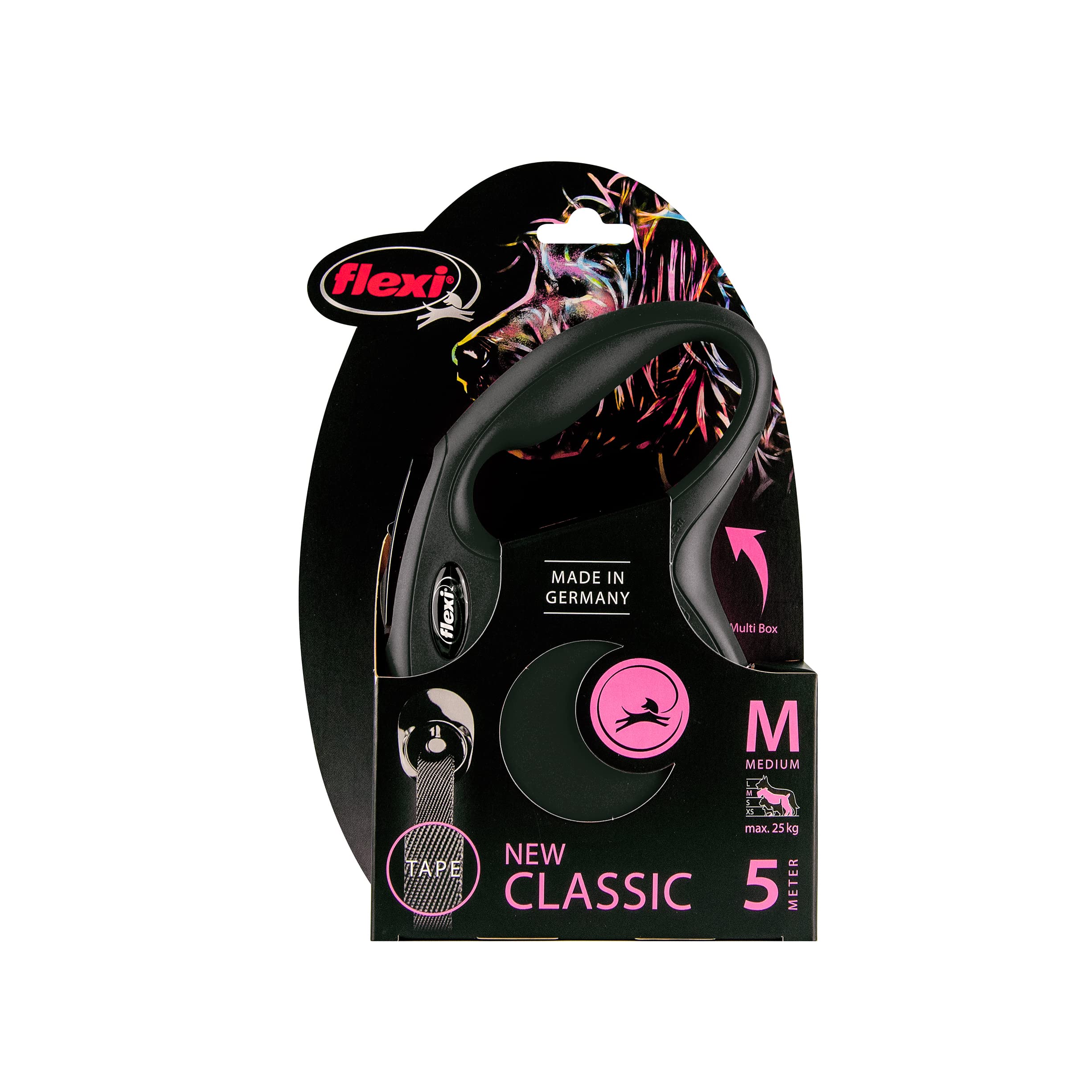 Automatic Leash Flexi New Classic M 5 M Black Tape