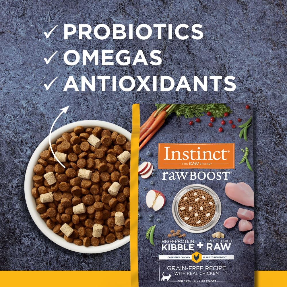 Instinct Raw Boost, Natural Dry Cat Food with Freeze Dried Pieces, High Protein, Grain Free Recipe - Real Chicken, 10 lb. Bag