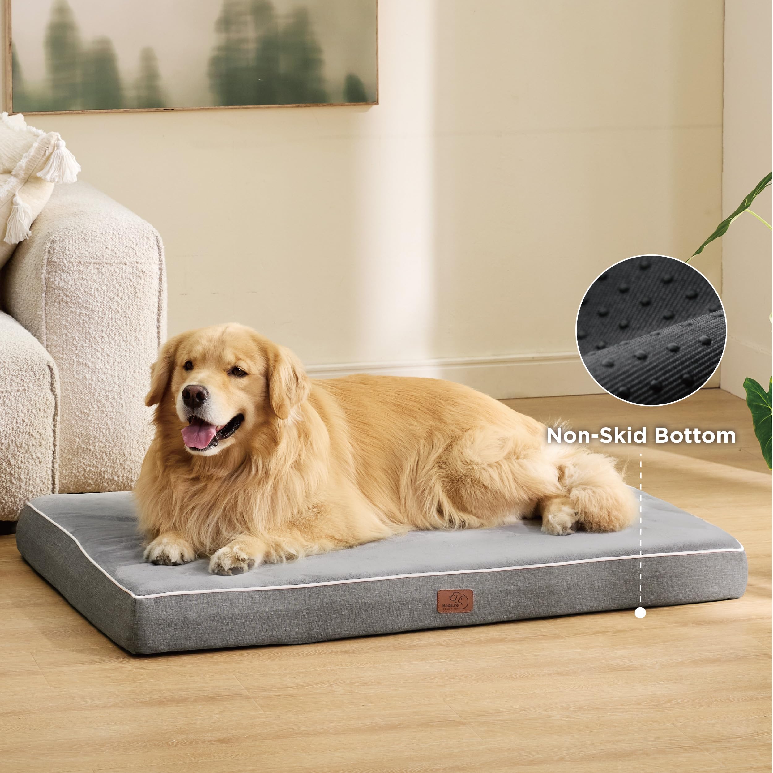 Bedsure Memory Foam Dog Crate Bed For Extra Large Dogs, Xl Orthopedic Waterproof Pet Beds With Removable Washable Water-Resistan