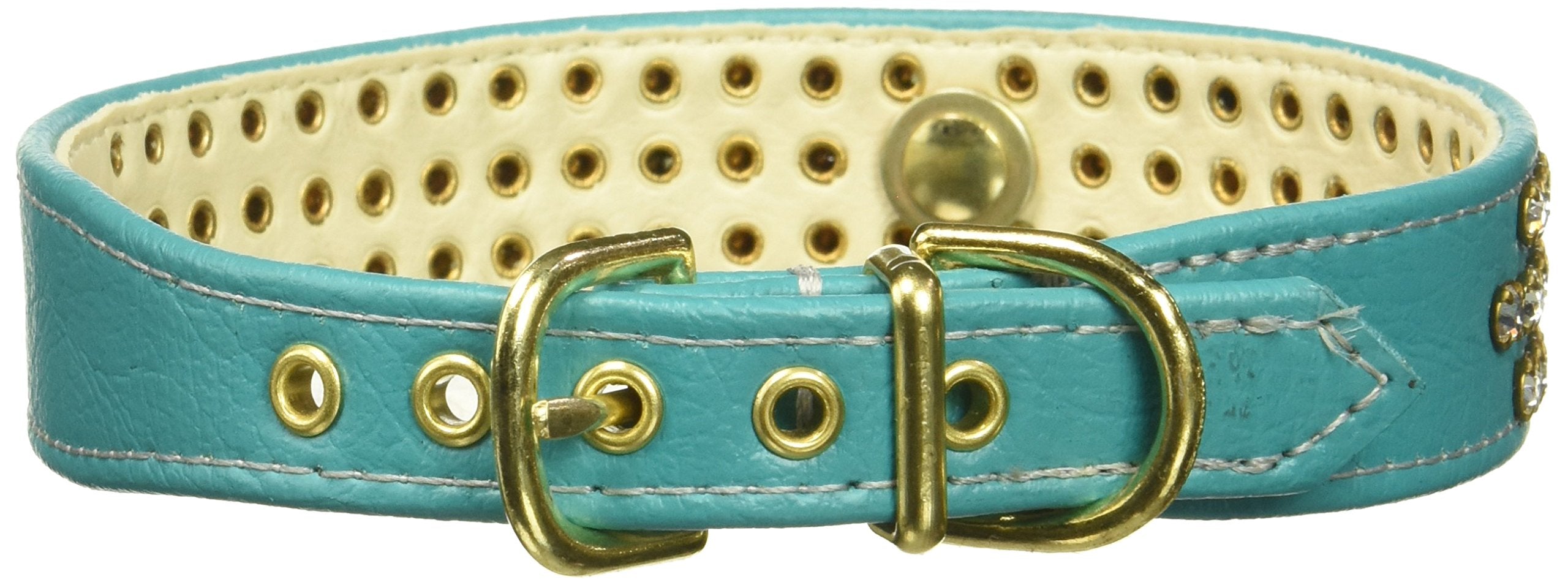 Dog, Puppy & Pet Collar, &quot;#73 Clear Crystal Jewelry Set&quot; Turquoise 16