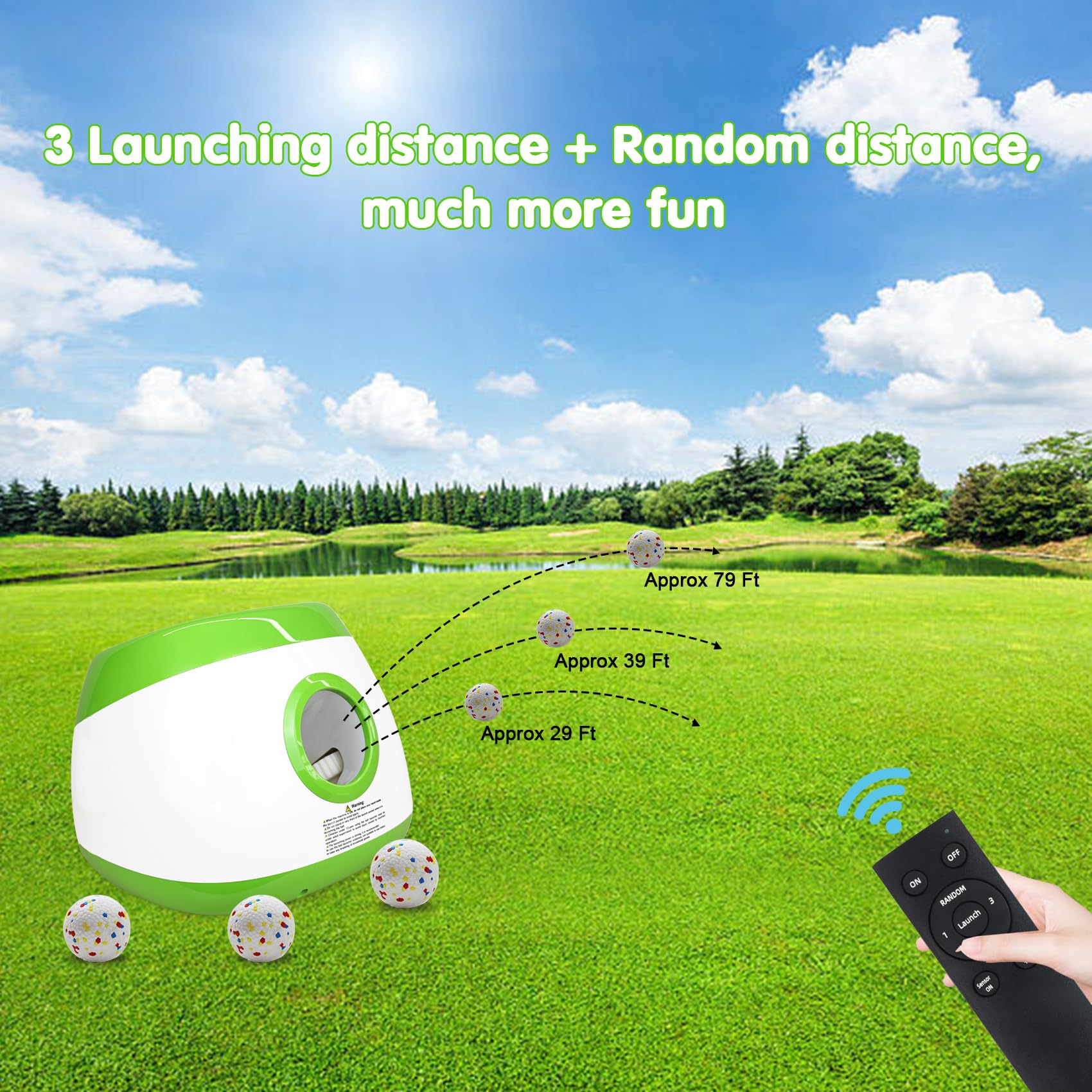 Mekaple Automatic Dog Ball Launcher, Upgraded Interactive Dog Balls Thrower With 3 Distance 29Ft-79Ft, Remote Control Ball Launc