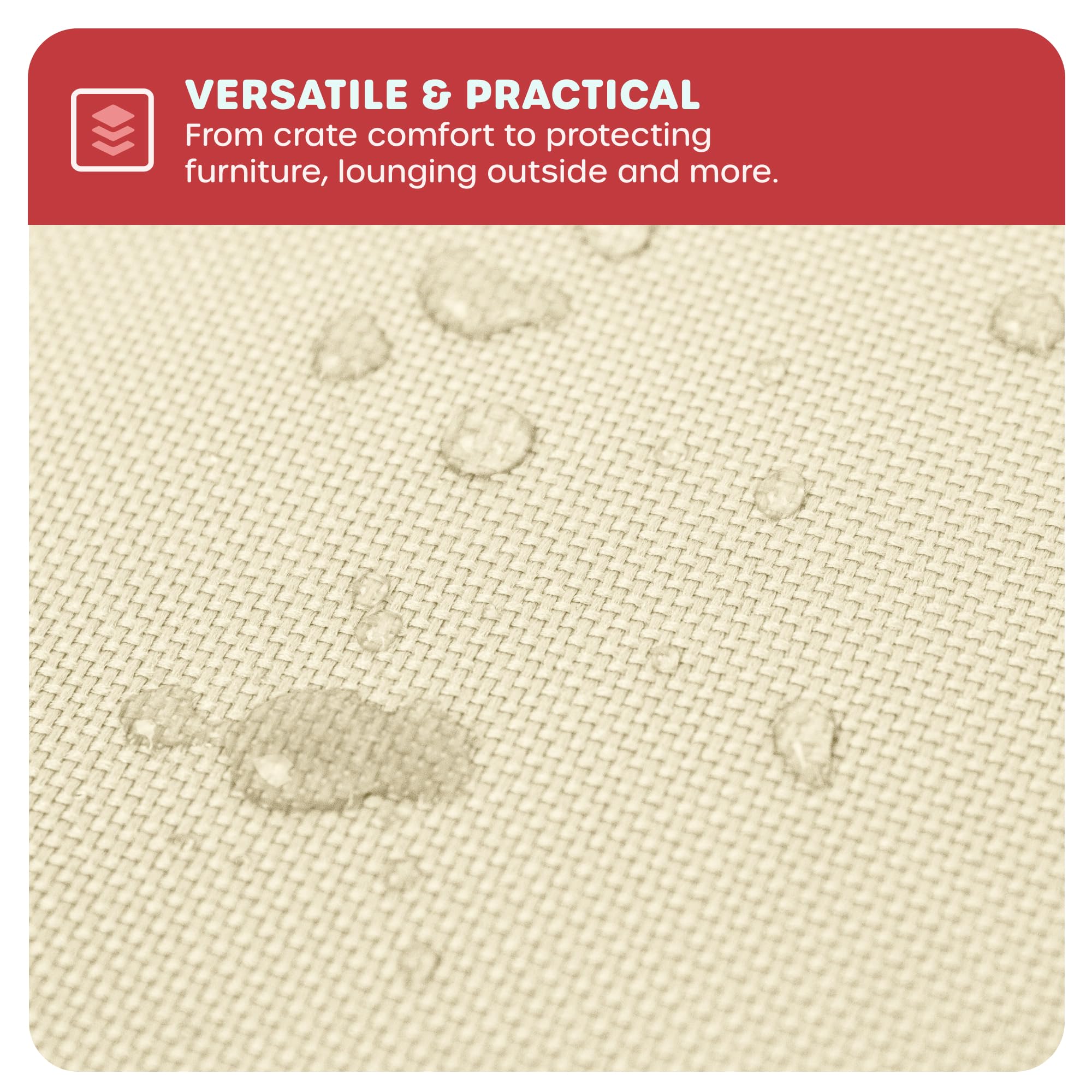 Downtown Pet Supply Dog Crate Pad, X-Large, 42 X 27, Olive And Light Beige, Waterproof, Ripstop Nylon Fabric, Chew Proof, Machin