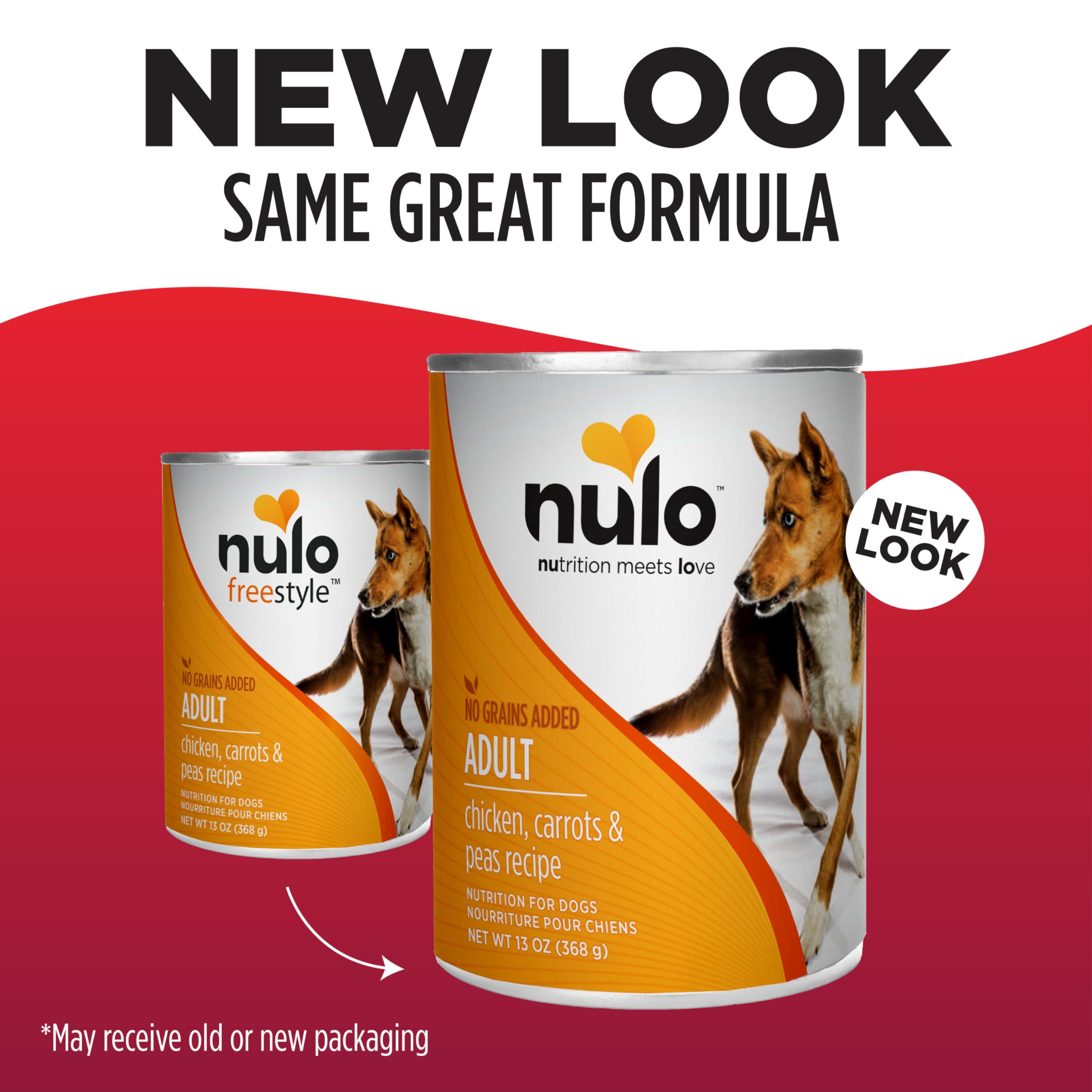 Nulo Grain-Free Chicken, Carrots, & Peas Recipe Adult Wet Canned Dog Food, 13 Ounce, 12 Cans