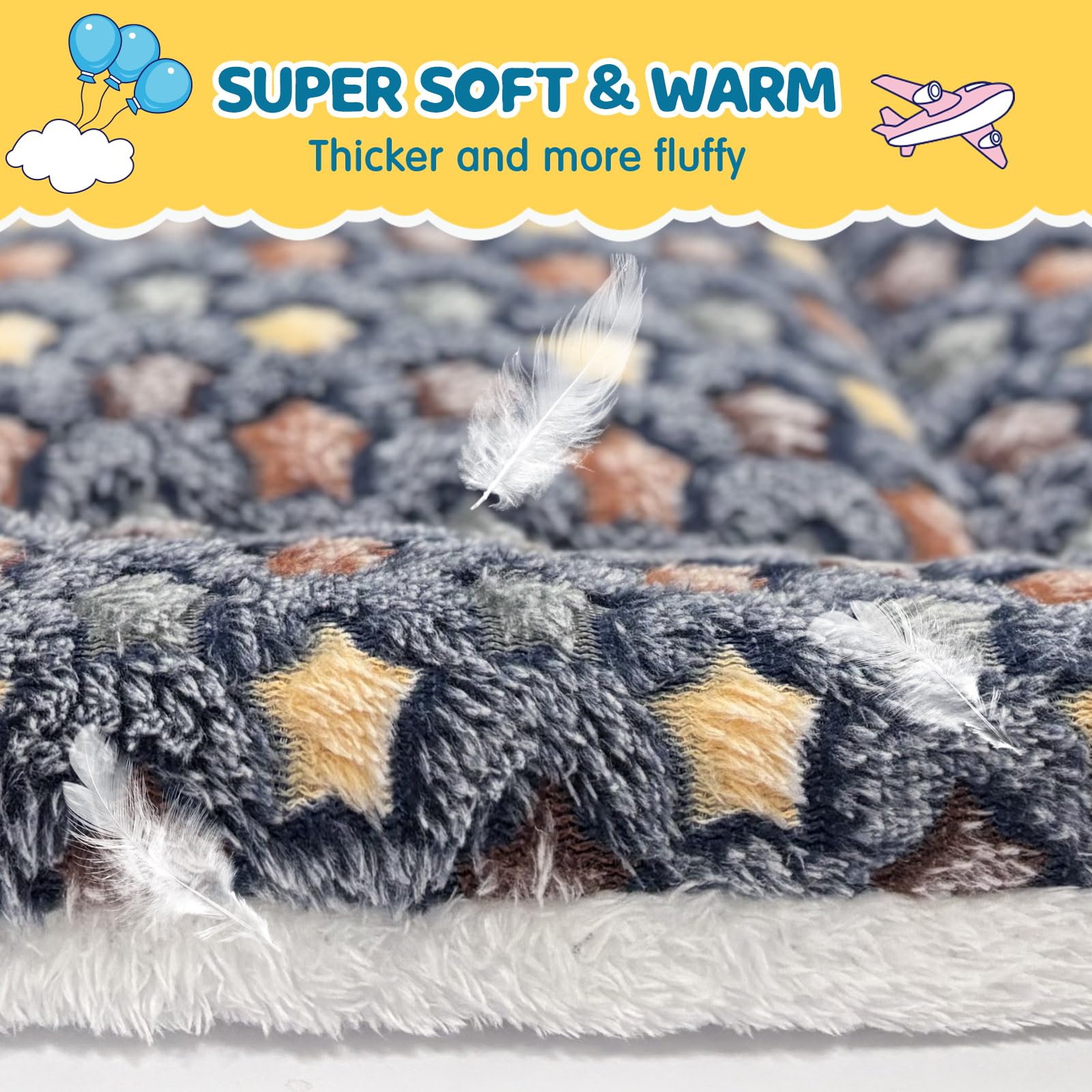 ARCTIC EAGLE 2 Pack Bunny Bed - 13 x 14.6 Inch Rabbit Pee Pads Bedding - Washable and Thickness Upgrade(Dark Blue,L)