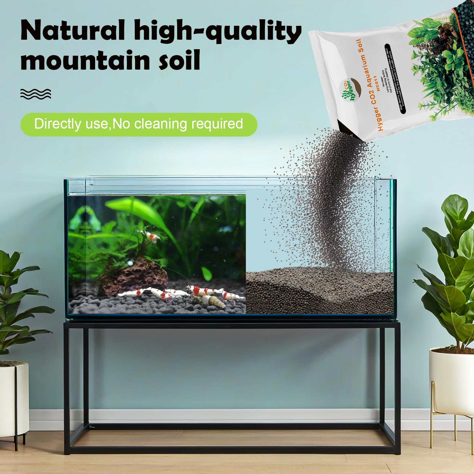 Hygger CO2 Shrimp Soil Water Grass Mud for Aquarium Fish Tank Aquascaping - Aquarium Substrate Soil for Shrimp Breeding and Plan