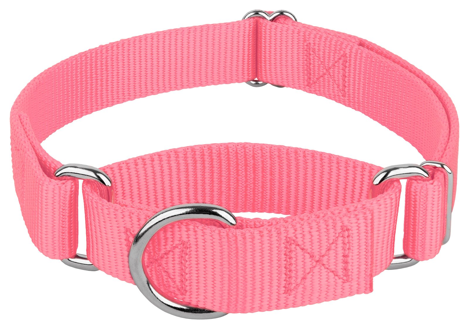 Country Brook Petz - Pink Martingale Heavy Duty Nylon Dog Collar - 21 Vibrant Color Options (1 Inch Width, Extra Large)