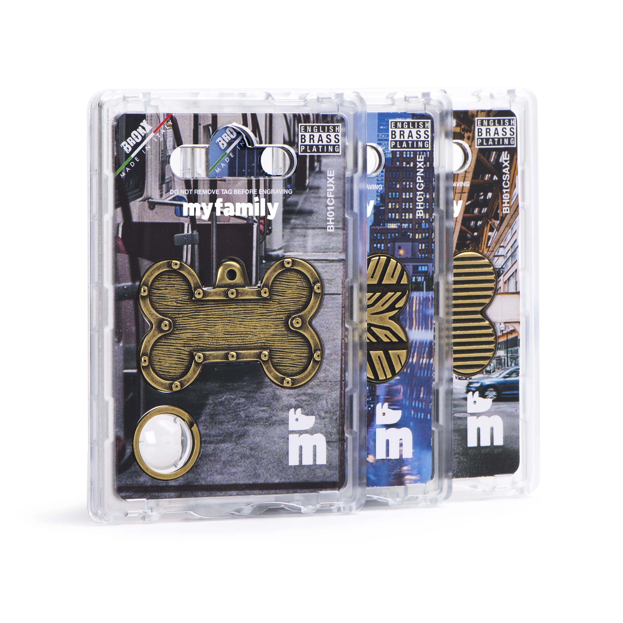 Myfamily Personalized Pet Id Tag Made In Italy, Sheriff, Free Engraving, English Brass, Bronx Collection