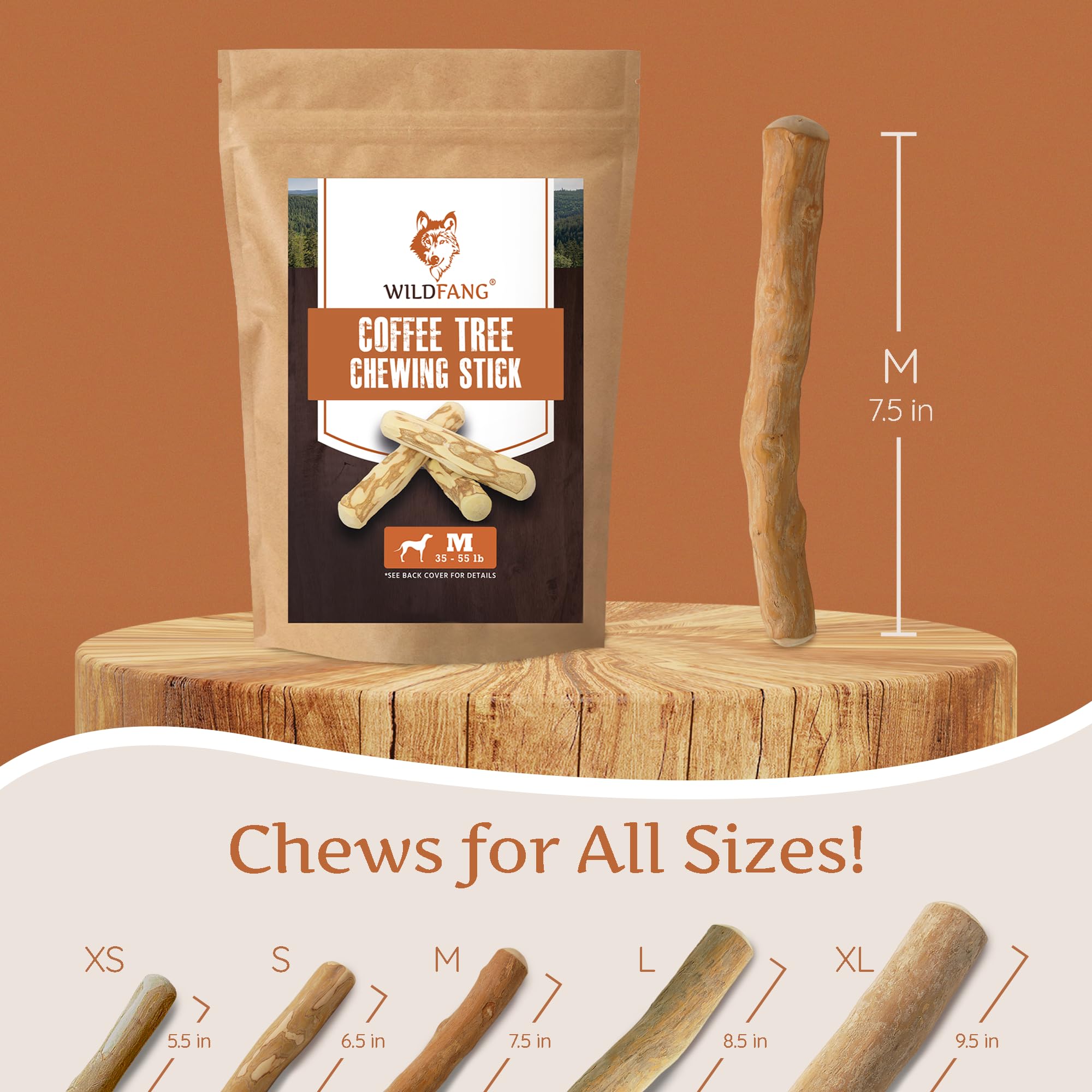 Wildfang Chewing Root Made Of Coffee Wood For Dogs, Chewing Stick Dog Toy Wooden Bone, Chewing Muscle Training, Natural Chewing