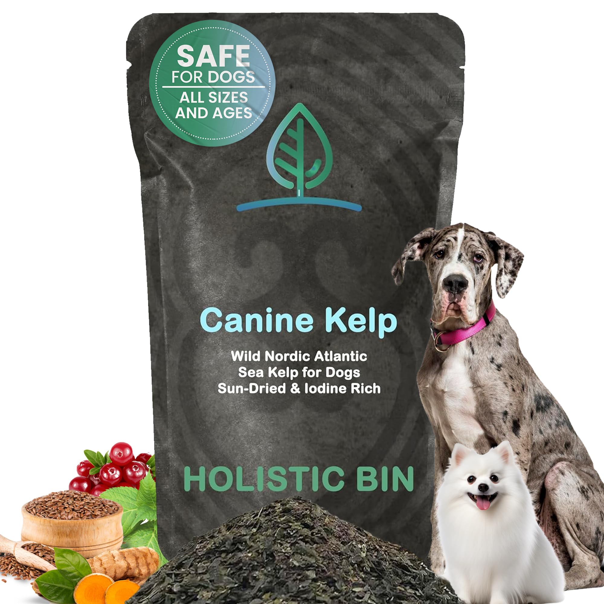 Canine Atlantic Sea Kelp for Dogs | All Natural Dog Food Topper for Digestive Health, Skin and Coat Health, and Immune Support |