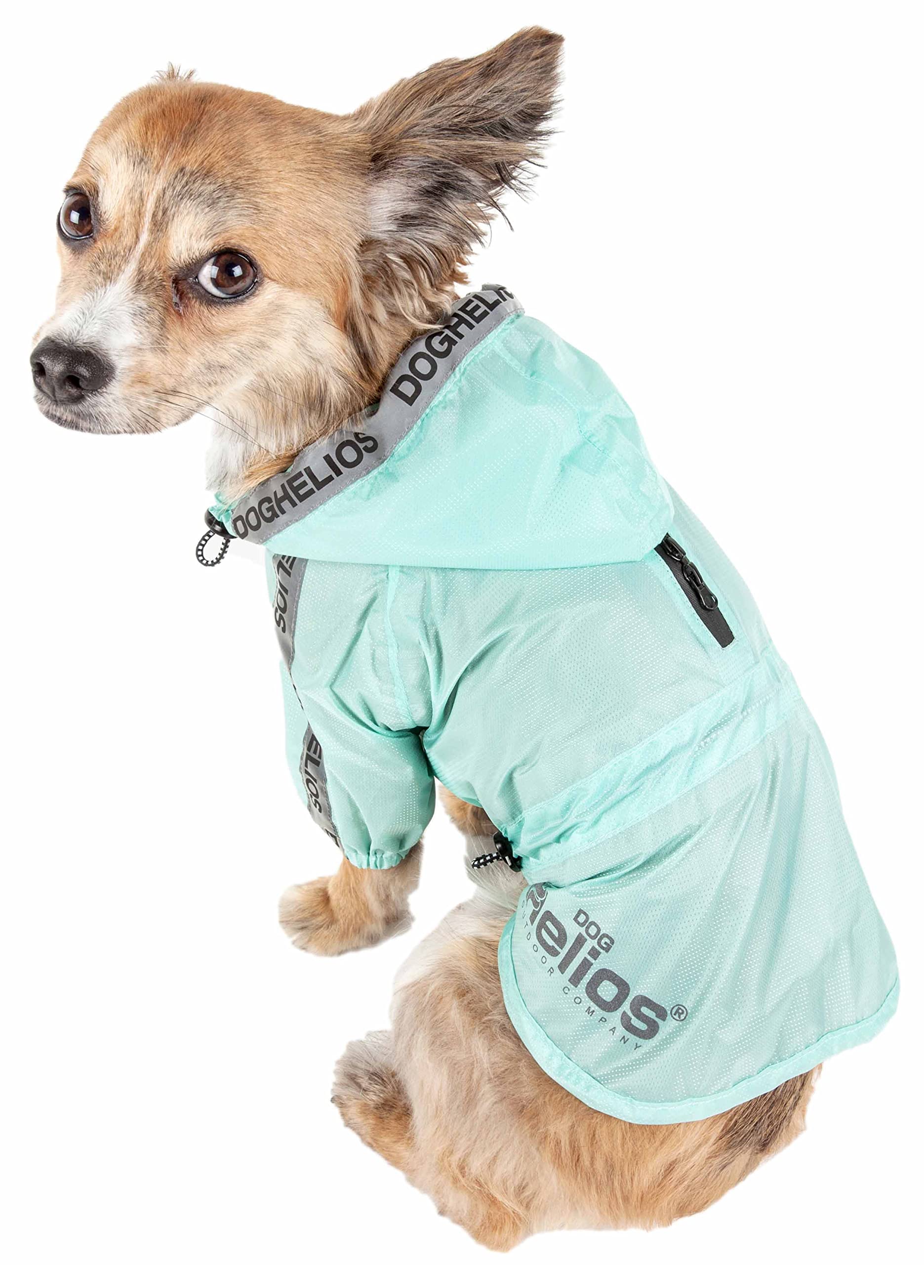 Dog Helios Torrential Shield Adjustable And Waterproof Dog Raincoat Poncho, Lg, Green
