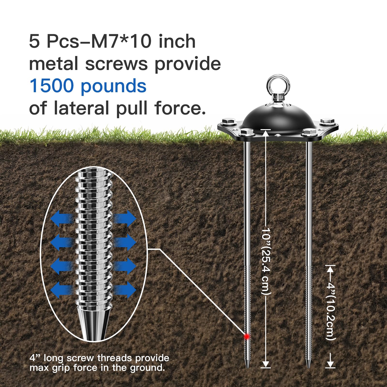 Tamababy Dog Tie Out Stake, 360Swivel Dog Run, Heavy Dog Stake For Yard, Rust Proof Dog Runner Can Hold Up To 150 Lbs Dogs For P