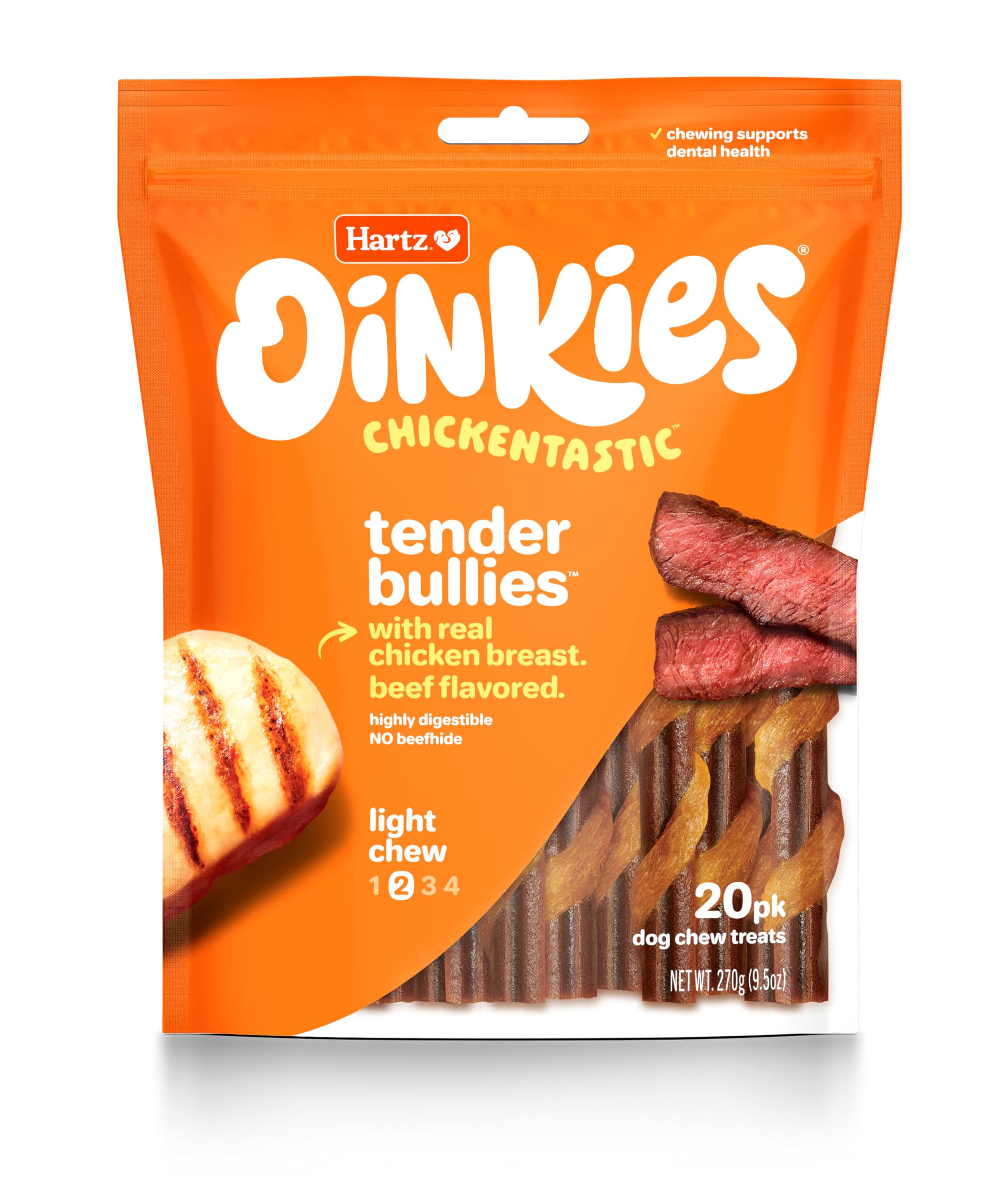 Hartz Oinkies Chickentastic Tender Bullies for Dogs