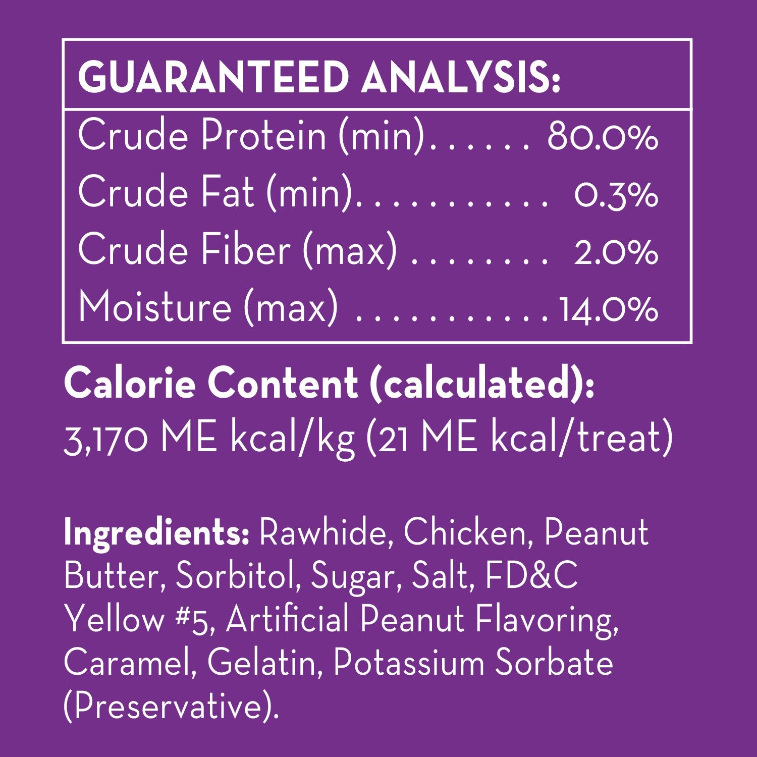 Dingo Twist Sticks with Peanut Butter, Rawhide Chew, 25-Count