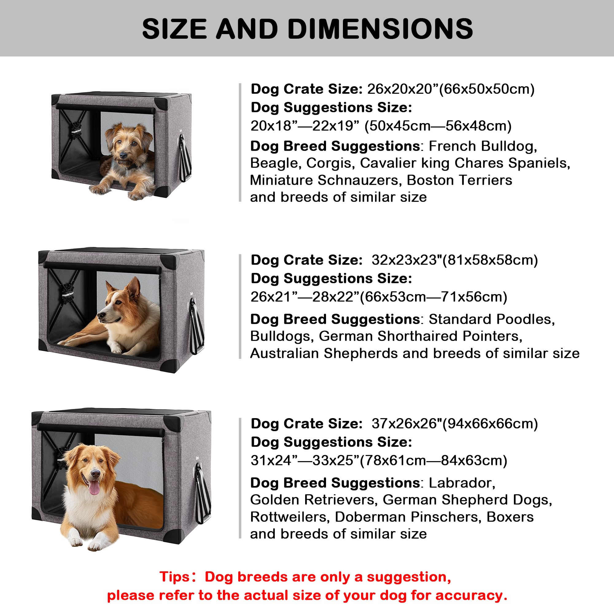 Collapsible Dog Crate - 32 Inch Portable Foldable Travel Crates For Medium Dogs With Detachable Storage Bag, Removable Pad, And