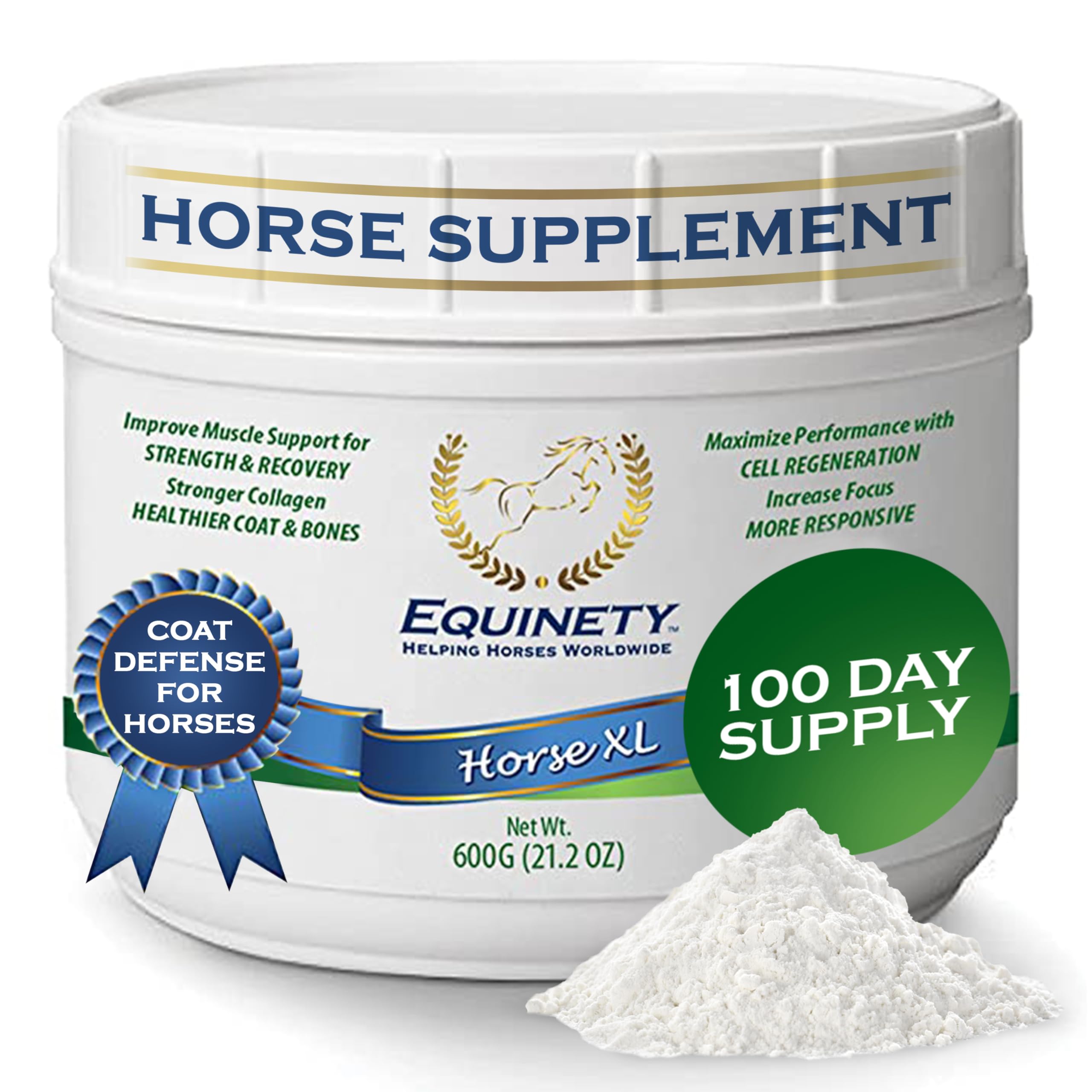 100-Day Supply Horse XL Horse Supplements - Horse Care W/ 8 Essential Amino Acids to Promote Cellular Repair - No Soy or Sugar C
