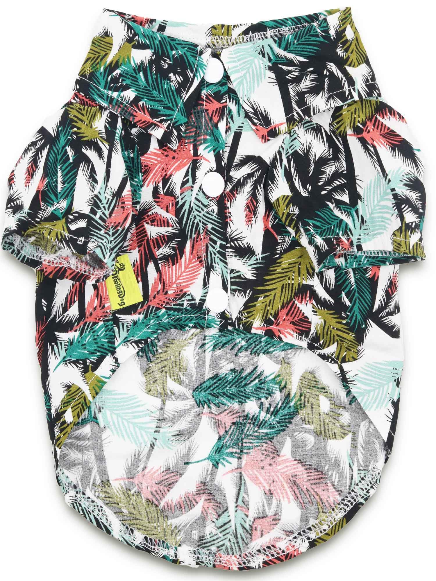 Droolingdog Small Dog Hawaiian Shirt Dog Hawaii Summer T-Shirt Beach Shirt For Small Dogs, Small