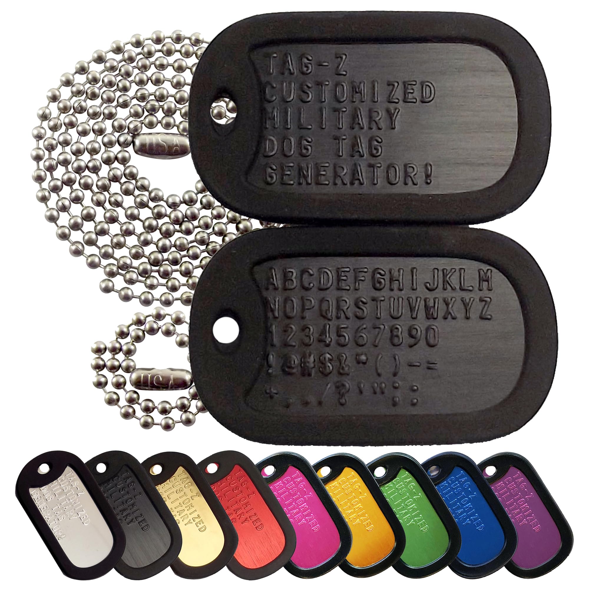 Personalized Military Dog Tags - Black Aluminum