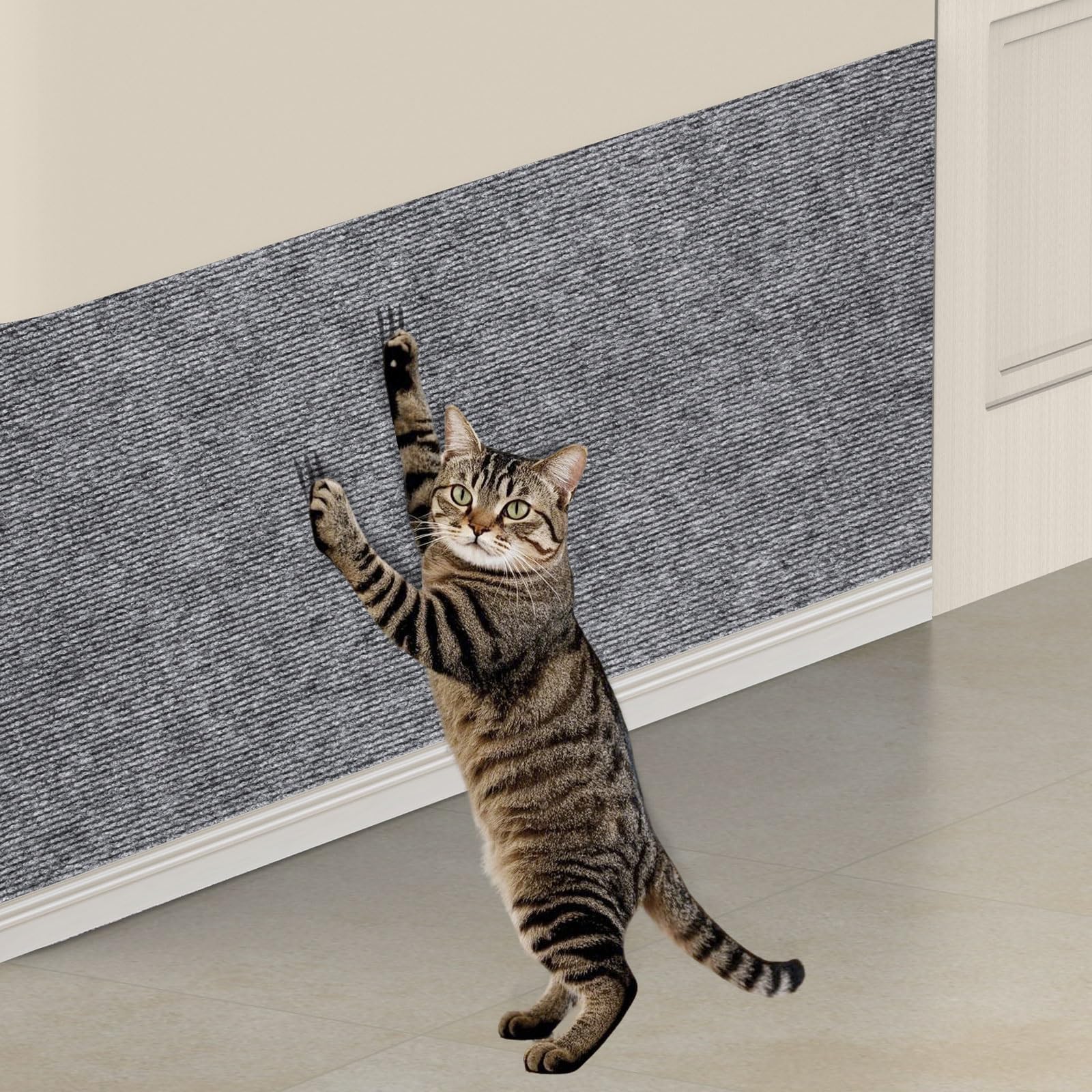 Enonci Anit Cat Scratch Couch Furniture Protector,196.8X15.8 Cat Wall Corner Scratcher Pads Mat,Diy Climbing Scratching Carpet P