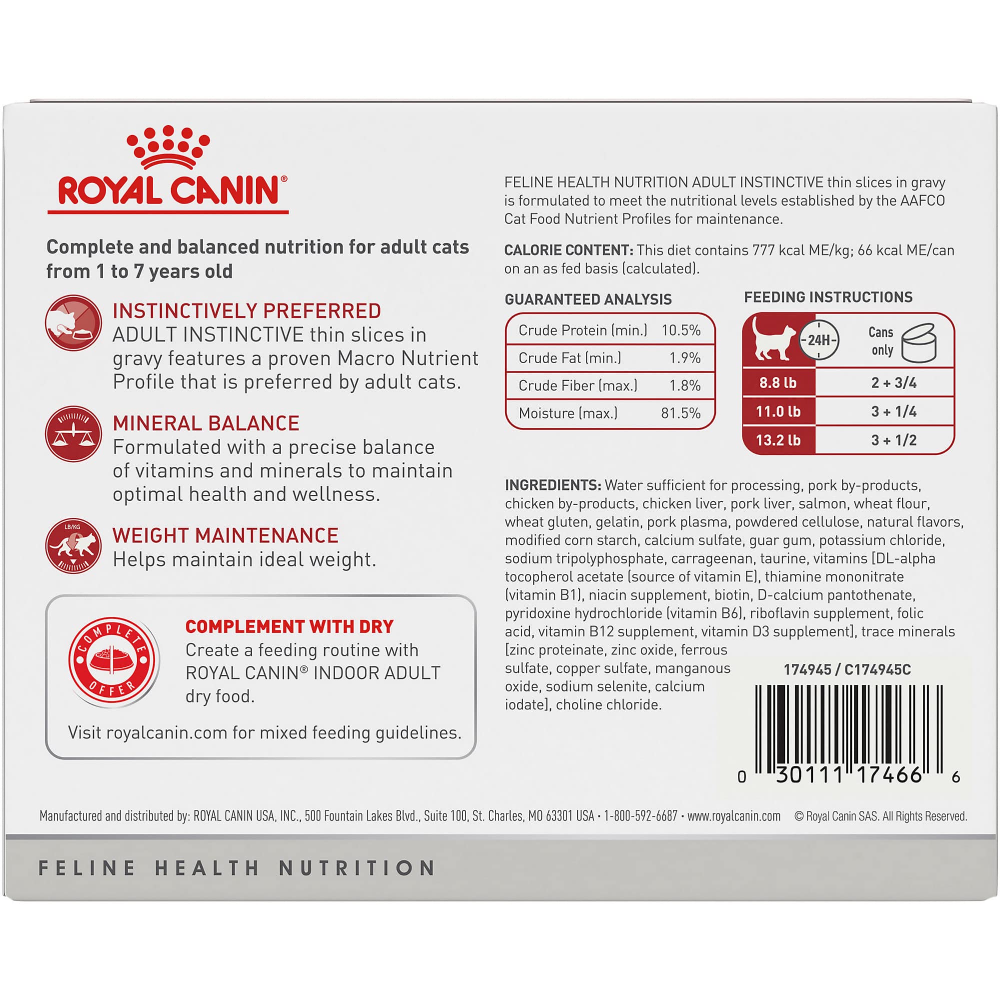 Royal Canin Adult Instinctive Thin Slices in Gravy Wet Cat Food, 3 oz can (6-pack)