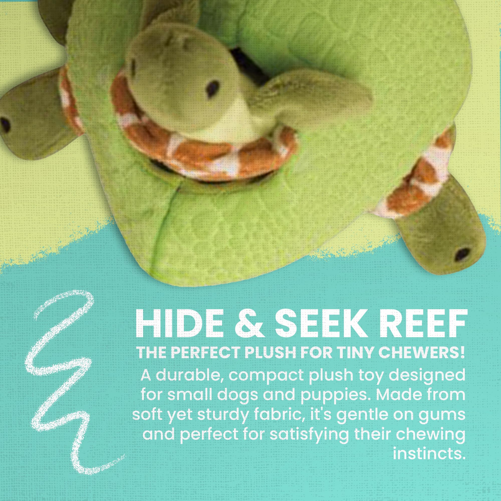 Health Extension SnugArooz Hide and Seek Reef Plush Dog Toy - Eco-Friendly, 7" Green, Durable, Interactive, Model 712038962235