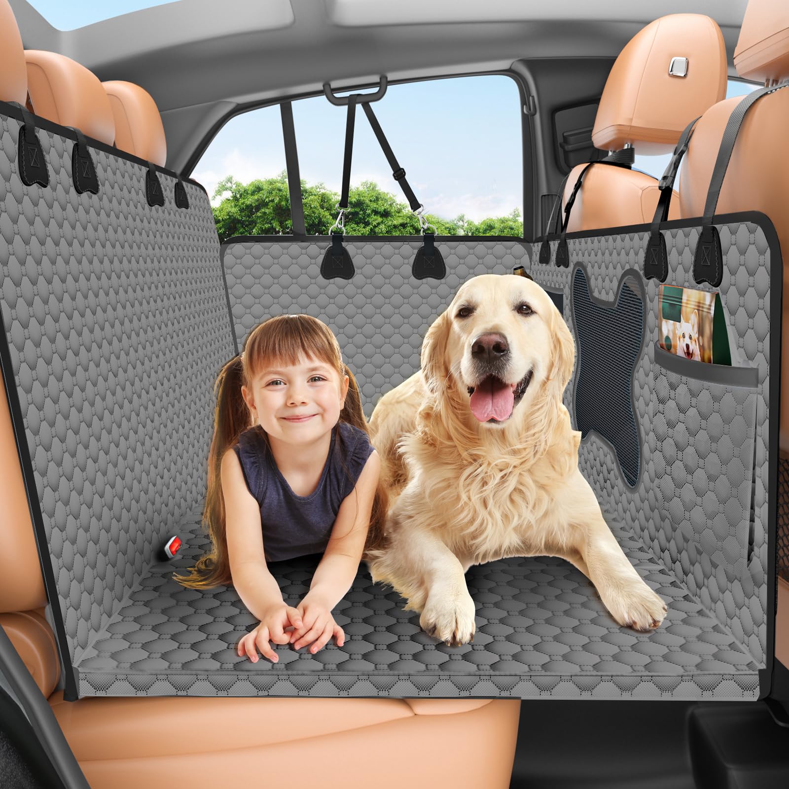 Yfchangle Waterproof Dog Seat Cover For Car Back Seat, Non-Slip Pet Protector For Suvs, Trucks & Full-Sized Vehicles, Machine Wa