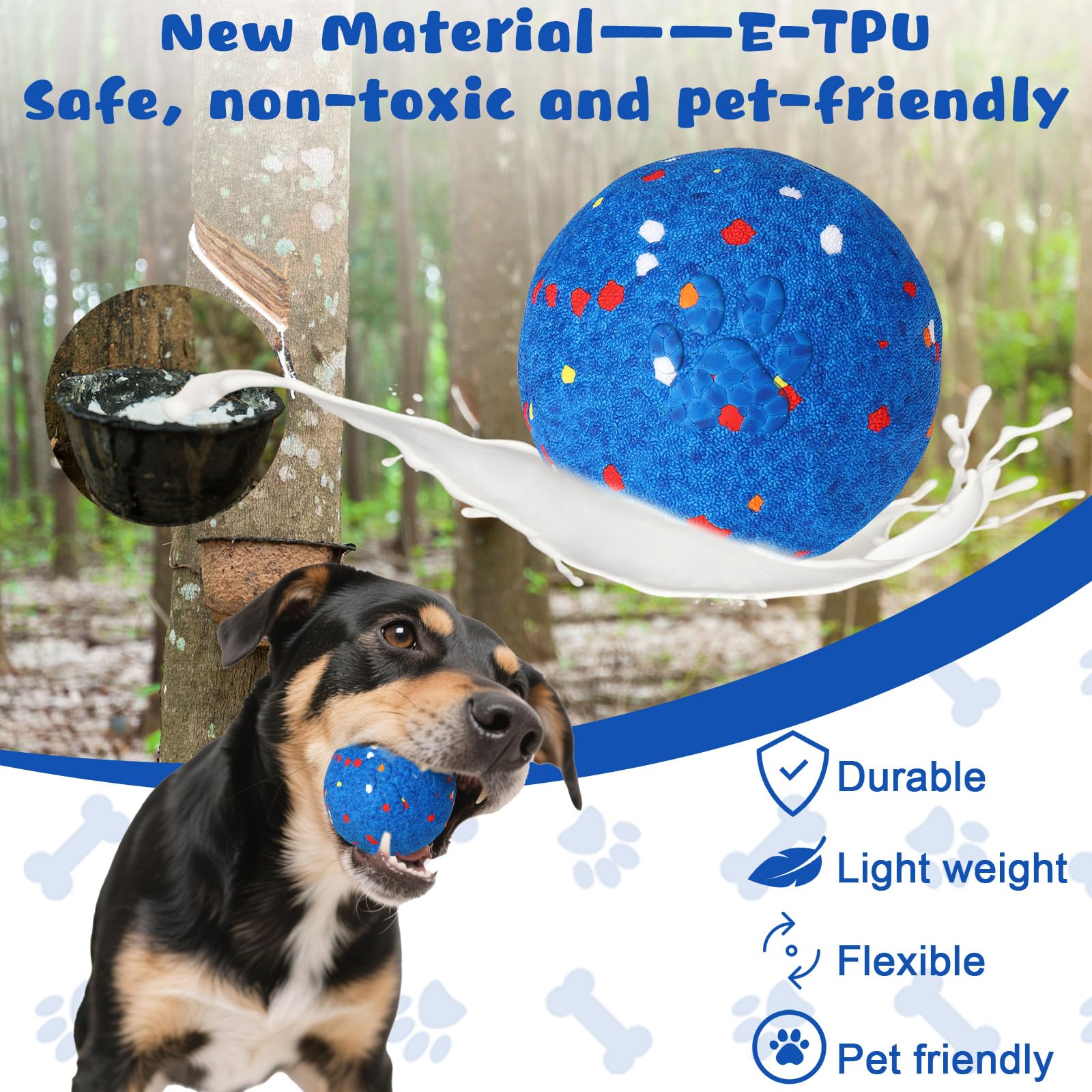 Baborui E-Tpu Interactive Dog Ball, Automatic Interactive Dog Toys For Aggressive Chewers, Rechargeable Indestructible Dogs Ball