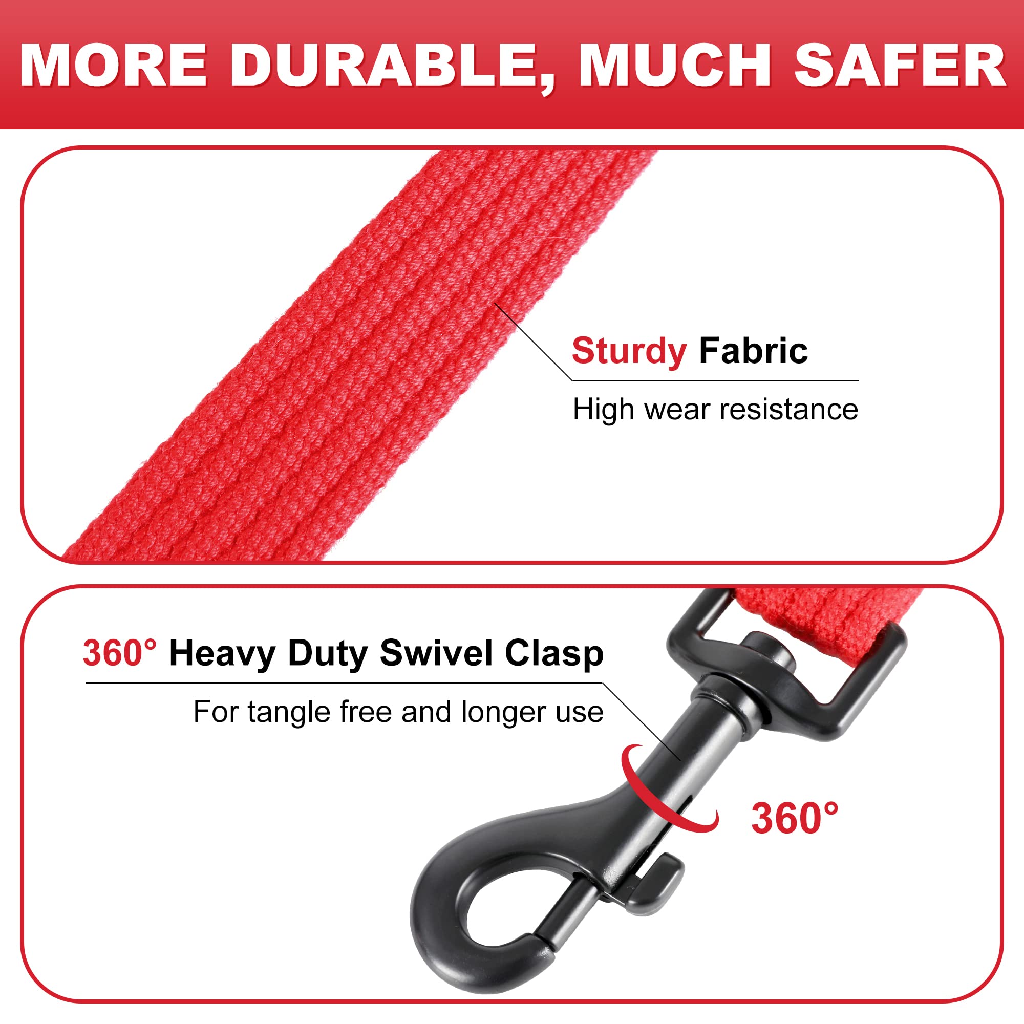 Lynxking Heavy Duty 6Ft Reflective Safety Walking Lead For Small To Large Dogs - Double Handle Padded Leash