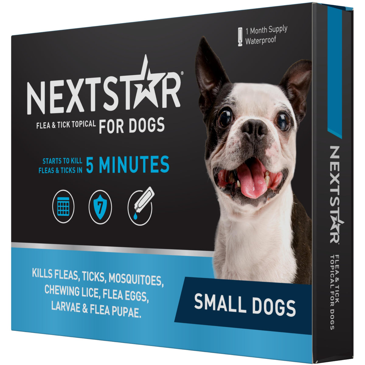 Nextstar Flea And Tick Prevention For Dogs, Repellent, And Control, Fast Acting Waterproof Topical Drops For Small Dogs, 1 Month