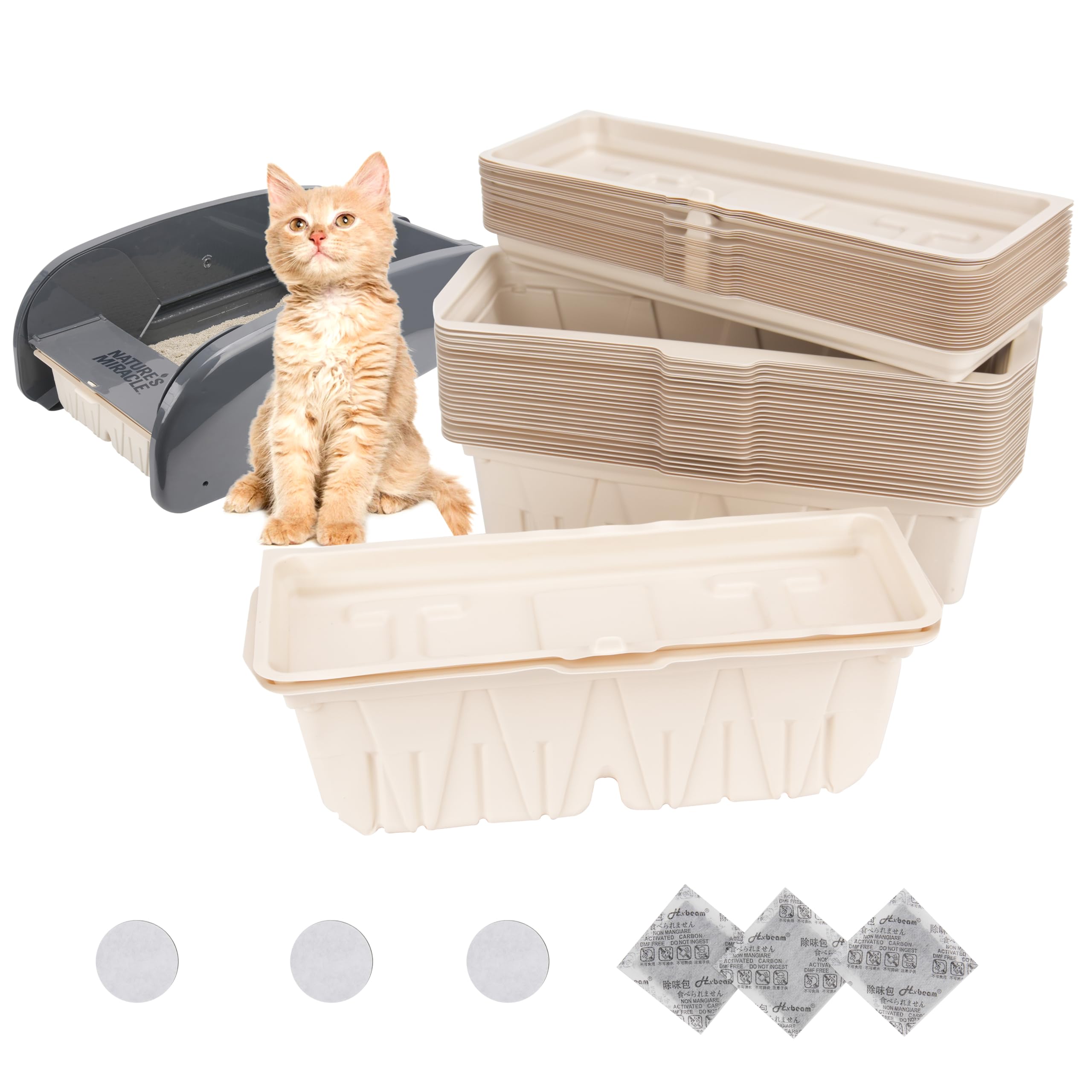 30 Packs Disposable Waste Receptacles Compatible With Nature'S Miracle Litter Box 2Nd & Littermaid Litter Box 3Rd, Kitten Litter
