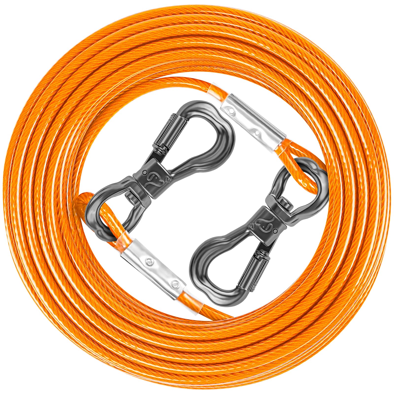 Xiaz 10Ft Dog Tie Out Cable, Dog Leads For Yard 8/10/15/20/30/50 Feet, Heavy Duty Pet Runner Tether Chain Outside For Small Medi