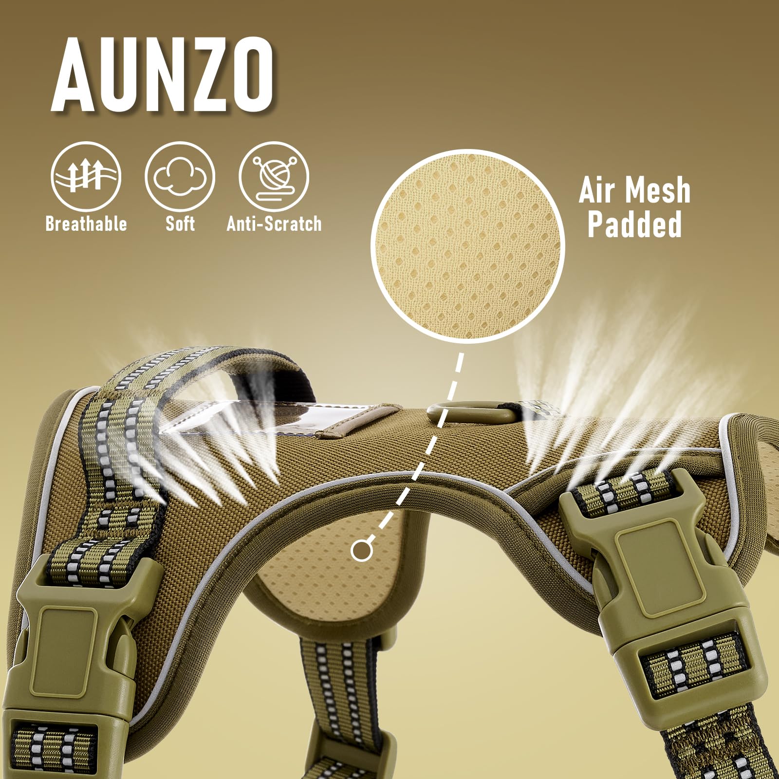 Xsmall No Pull Dog Harness, Adjustable Dog Vest For Easy Walking, Breathable Oxford Material, Reflective Pet Vest Harness With M