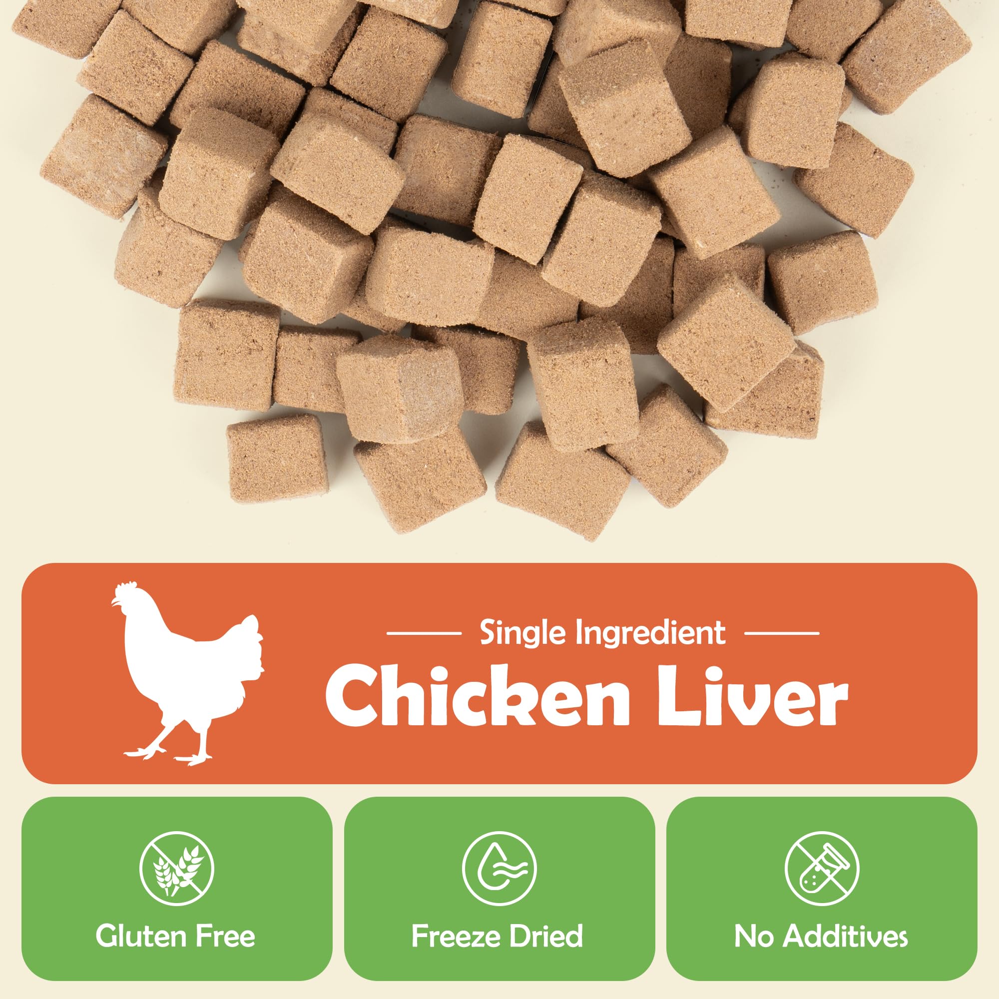MON2SUN Freeze Dried Chicken Liver Cat and Dog Treats, Single Ingredient Natural and Healthy Dog Snacks, High Protein Training T