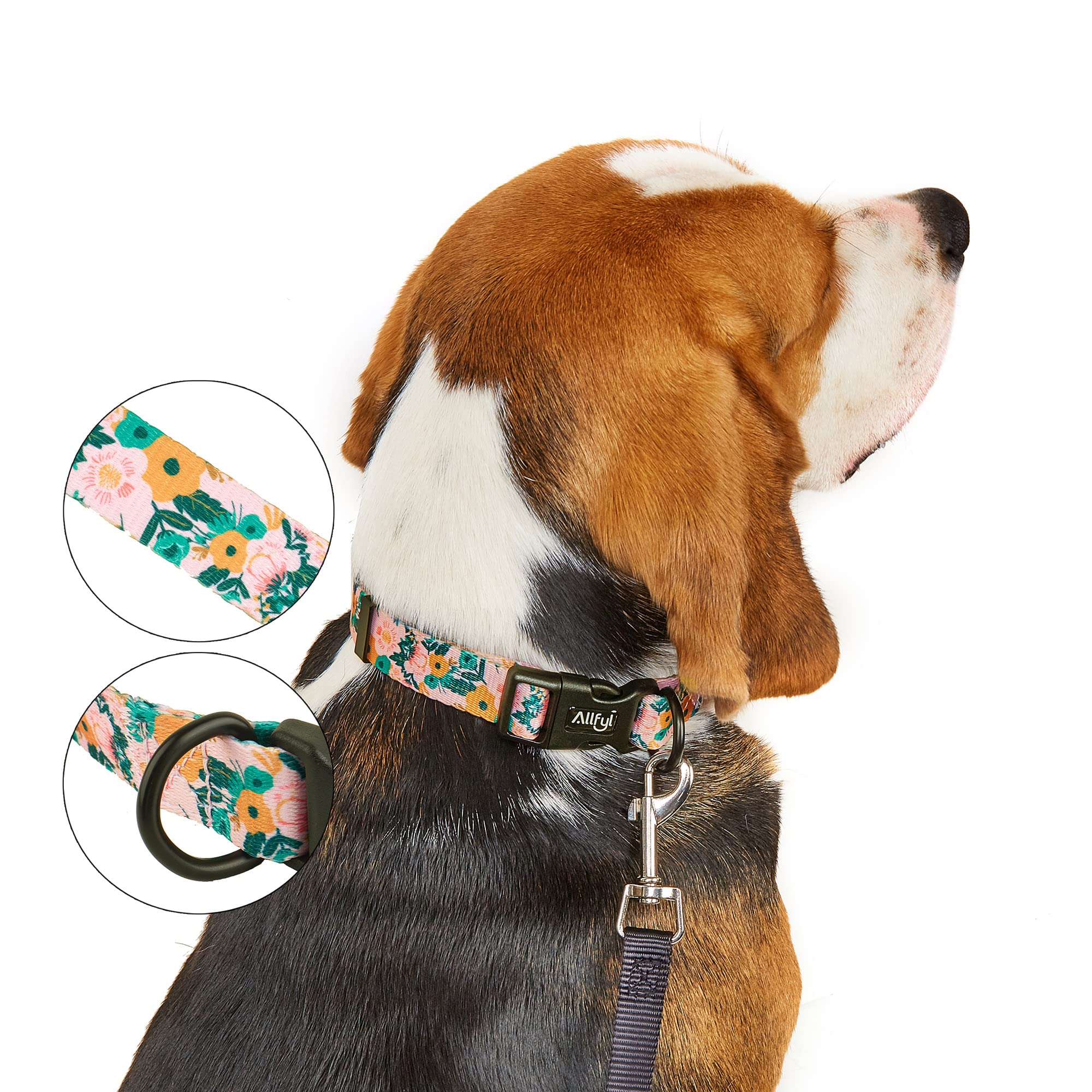 Allfyl Dog Collar For Small Dogs Floral Dog Collars With Quick Release Safety Buckle Soft Comfortable Cute Pet Collar For Girl Dog Boy Dog